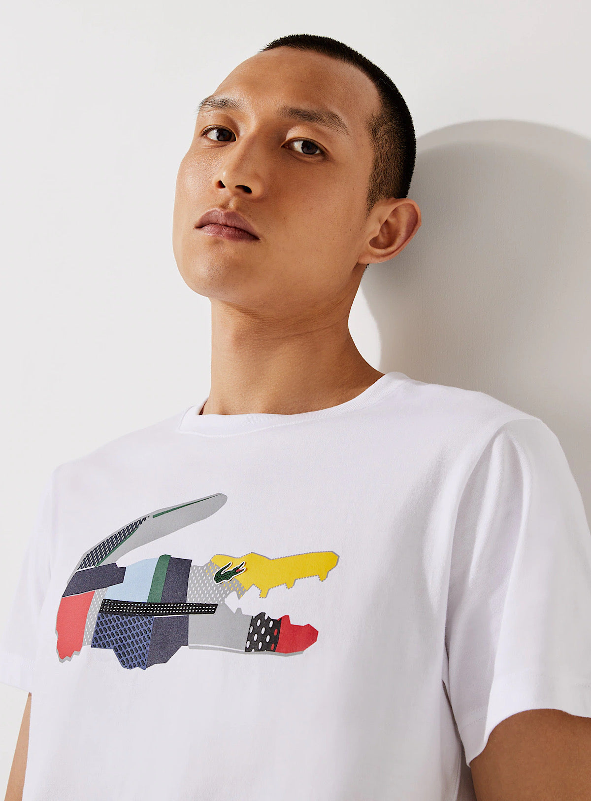 Lacoste T-Shirt - Patchwork Crocodile - White - TH0822