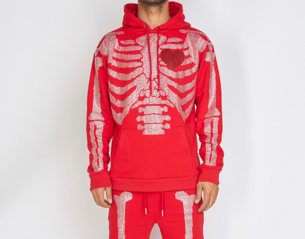 Politics Hoodie - Skeleton - Red - SKELH101