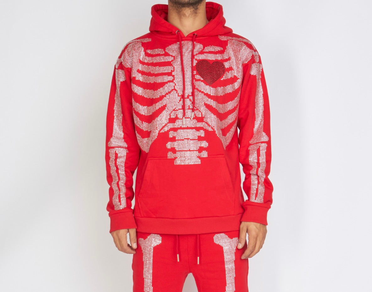 Politics Hoodie - Skeleton - Red - SKELH101