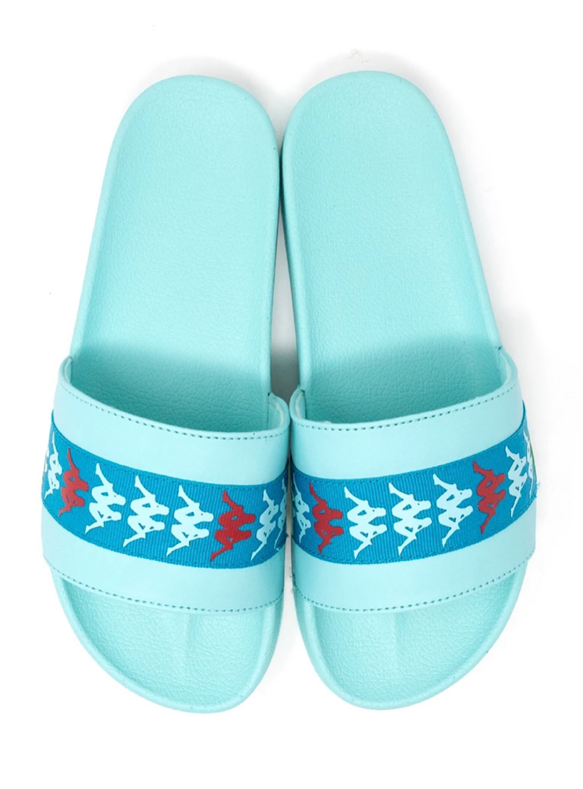 Kappa Slides - 222 Banda Adam 15 - Aqua With Blue Capri With Dark Red - 35161SW