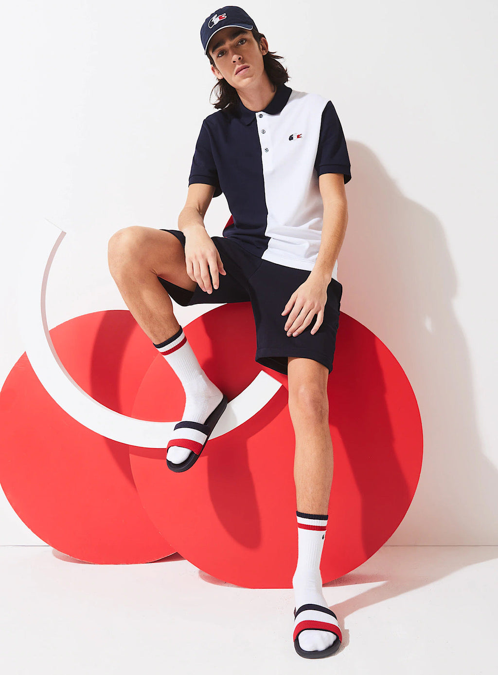 Lacoste T-Shirt - Polo USA Colors - White And Navy - PH7670