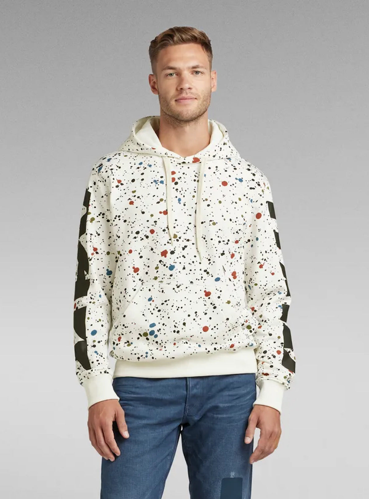 G-Star Hoodie - Splatter - Milk - D23288