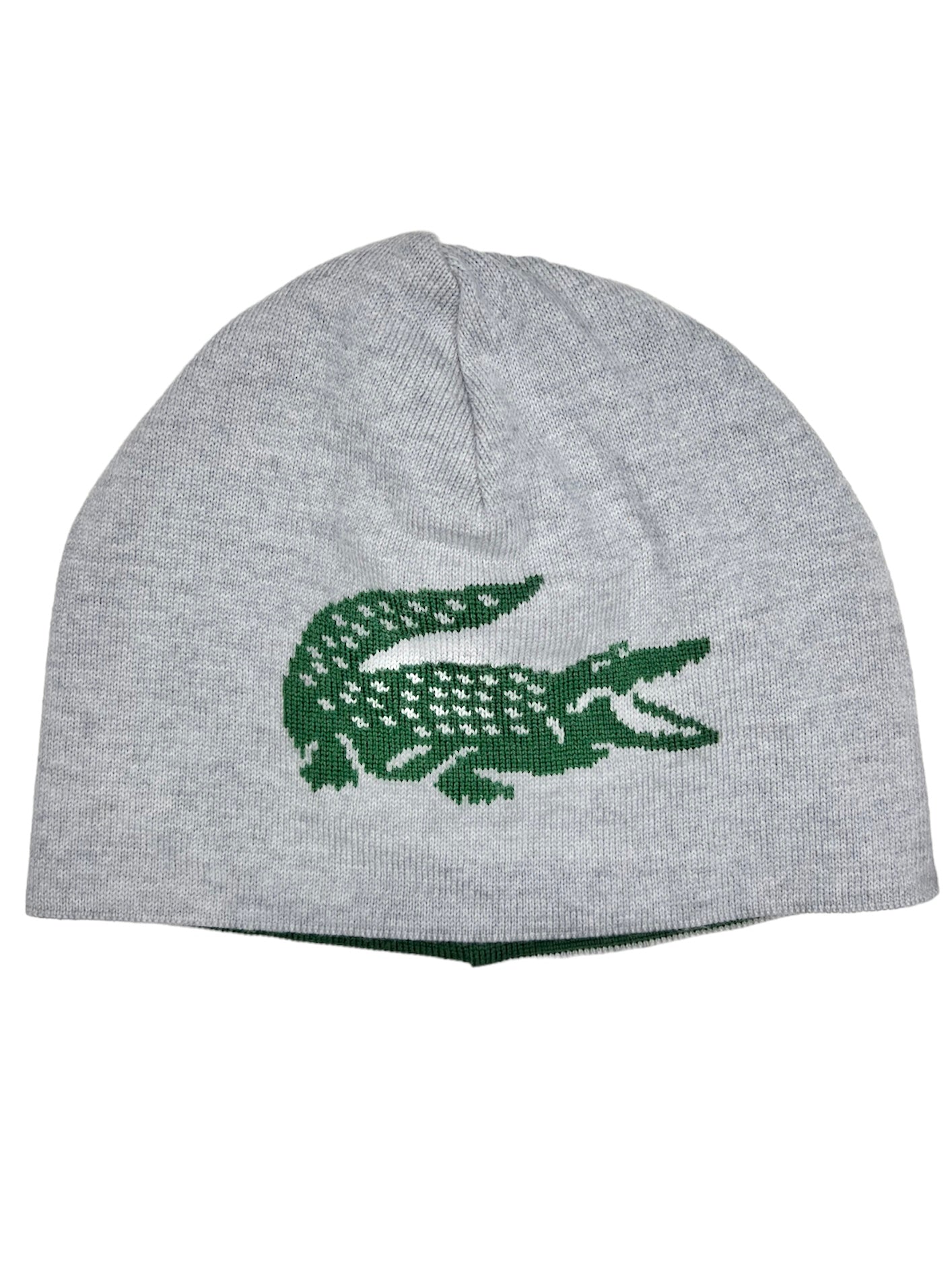 Lacoste Hat - Reversible Beanie - Grey Chine And Green-132 - RB2186 51 Y9K