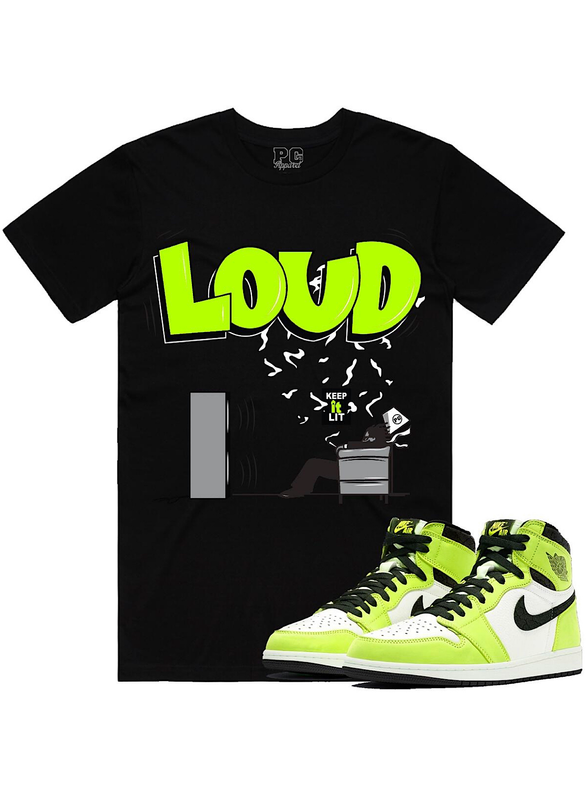 Pg Apparel T-Shirt - Loud - Black And Neon