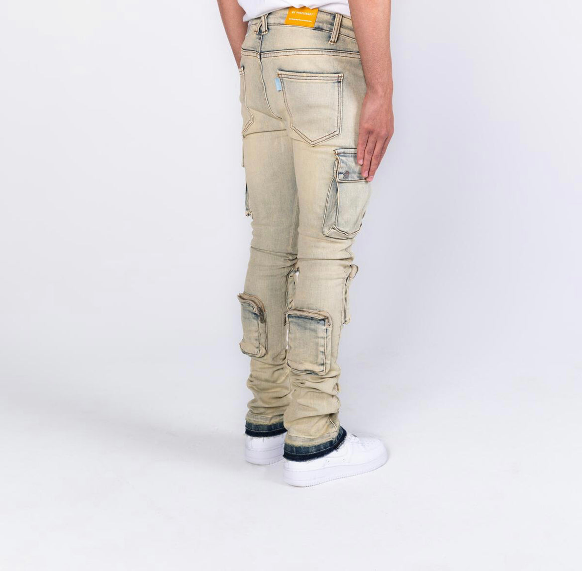 Pheelings Jeans - Never Look Back Cargo Flare Stacked - Sand Wash - PH-SS22-80