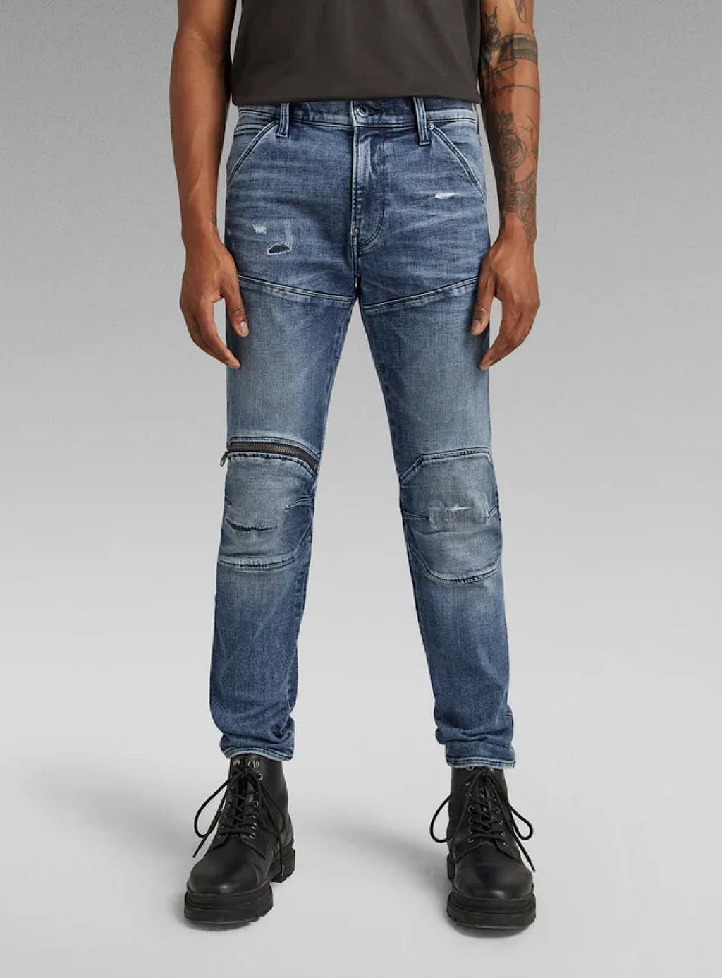 G-Star Jeans - 5620 3D Zip Knee Skinny - Faded Cascade Restored - D01252-C051