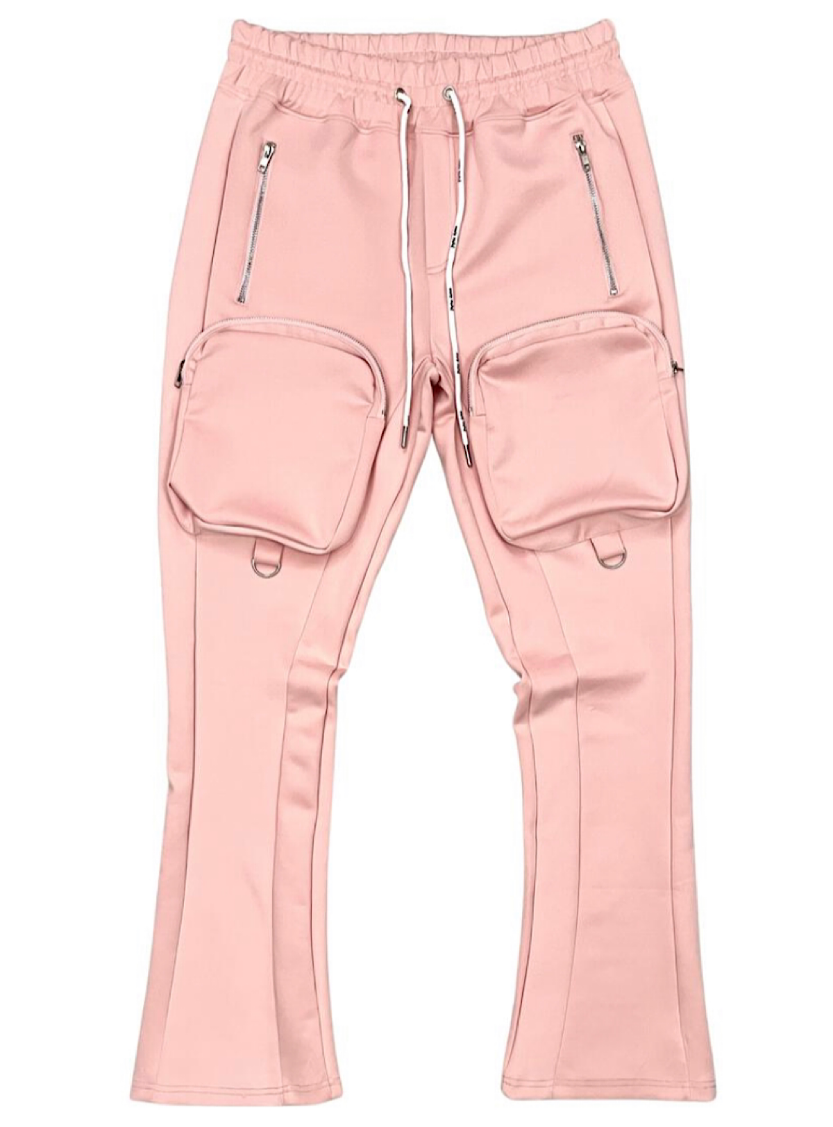 Motive Denim Cargo Stacked Track Pants -  Pink-  MT100