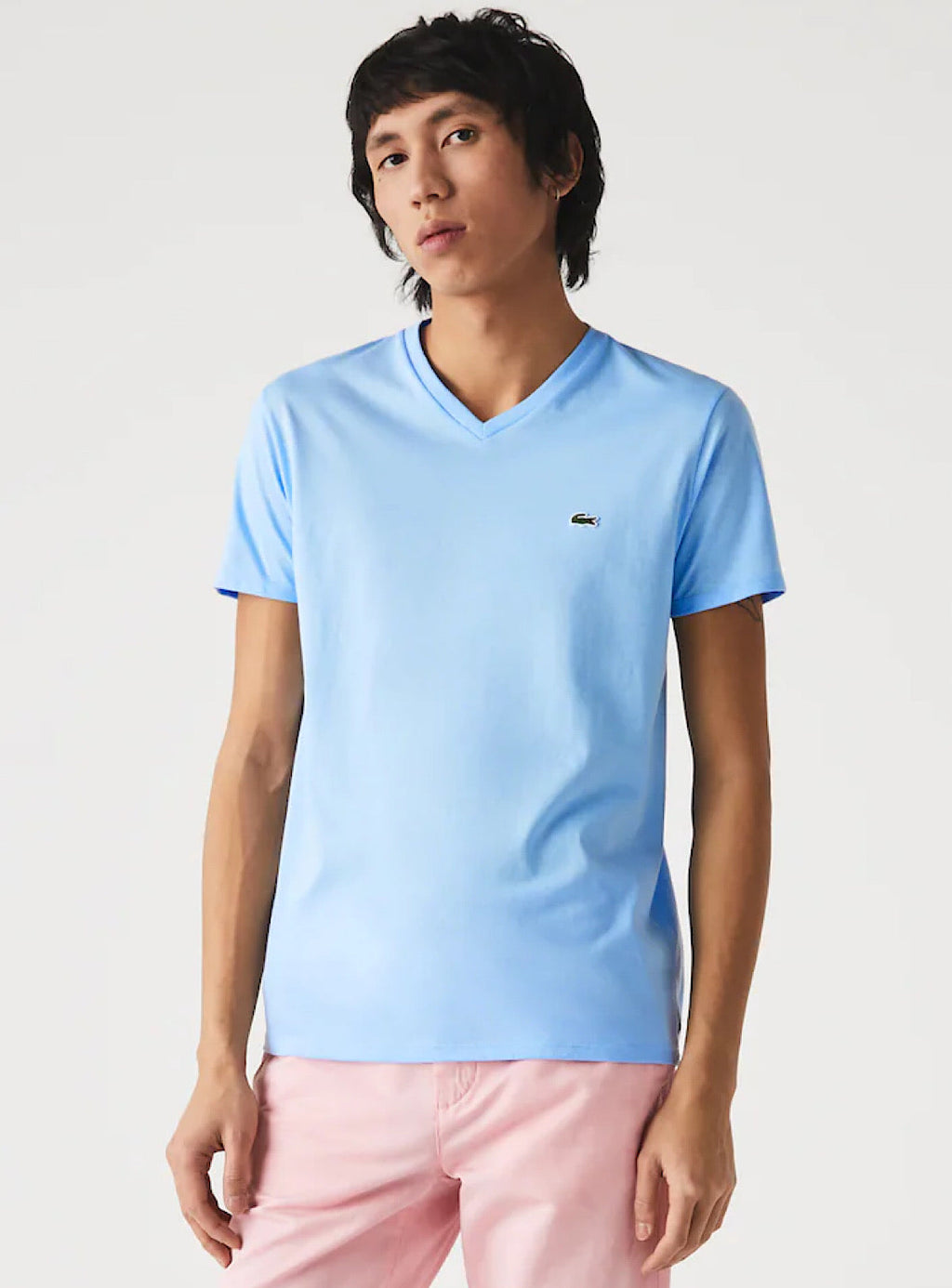Lacoste T-Shirt - V-Neck Pima Cotton Jersey - Blue-HBP - TH6710