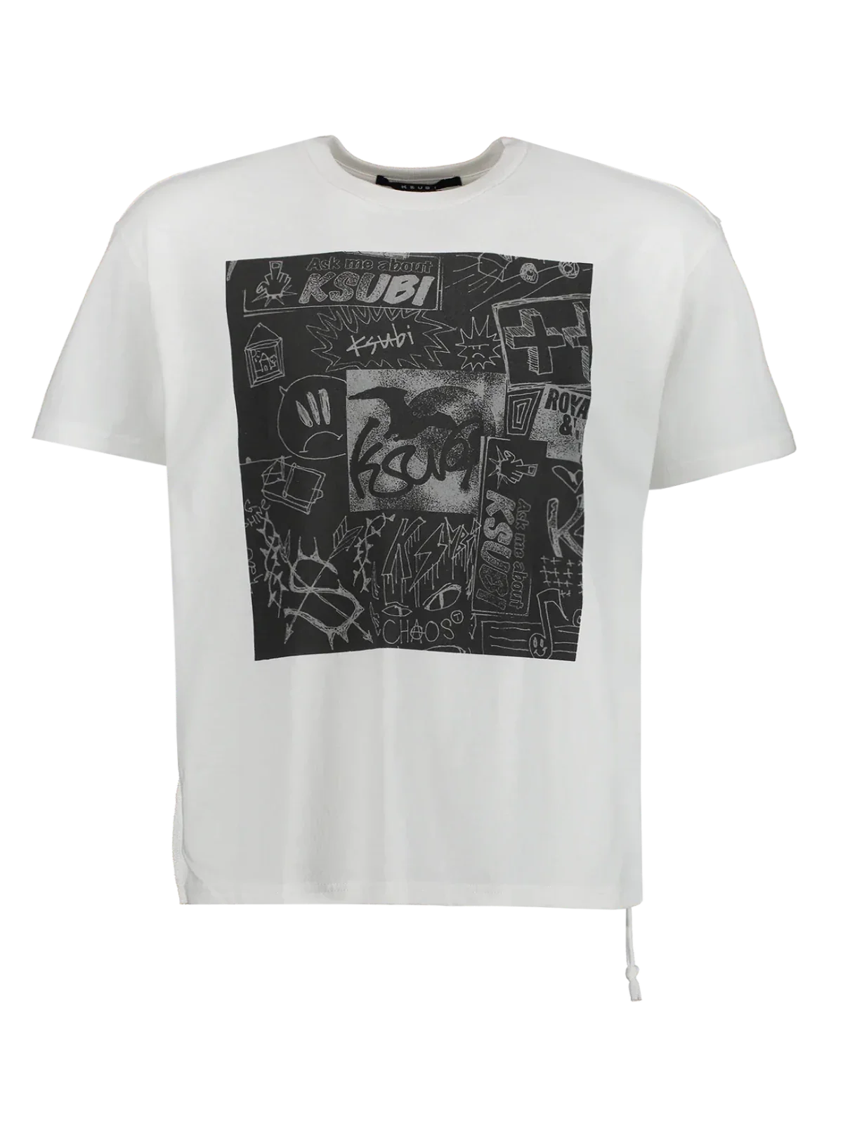 Ksubi T-Shirt - Mash Up Biggie SS Tee - White  - MPF22TE011