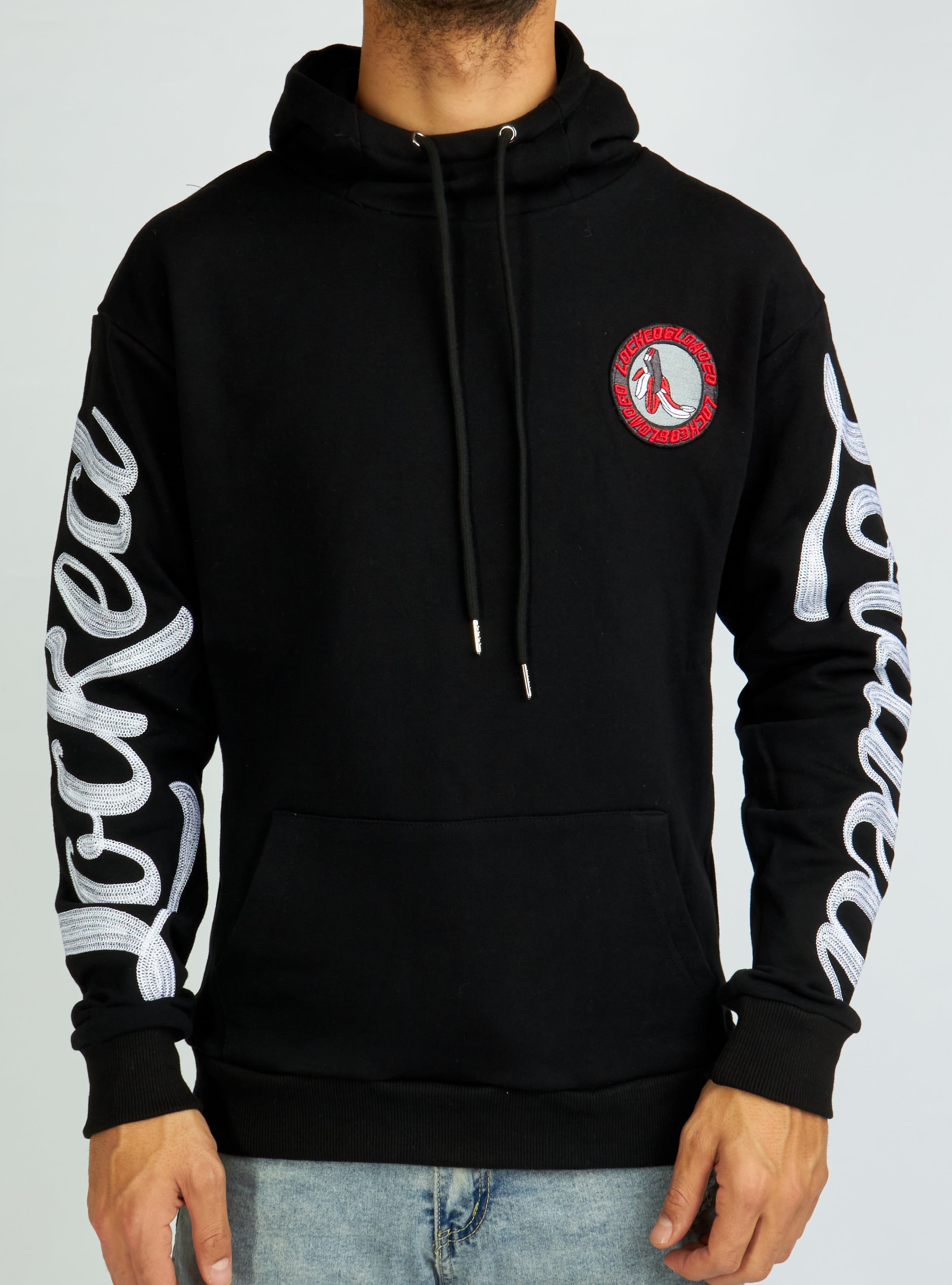 LNL Hoodie - Chain Stitch - Black and White - LLHCH51025502