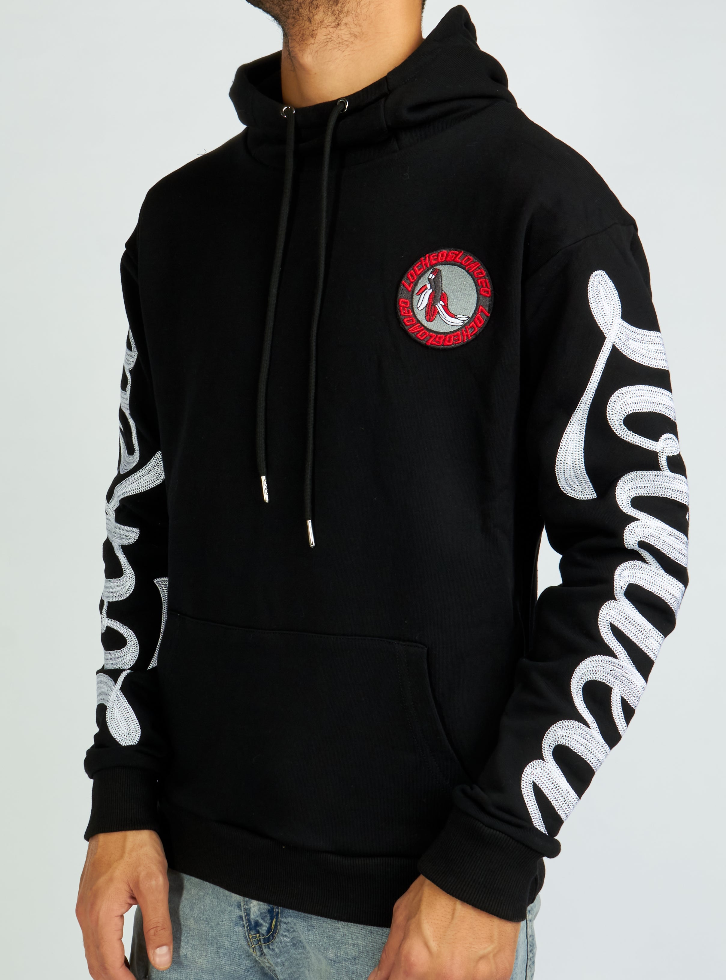 LNL Hoodie - Chain Stitch - Black and White - LLHCH51025502