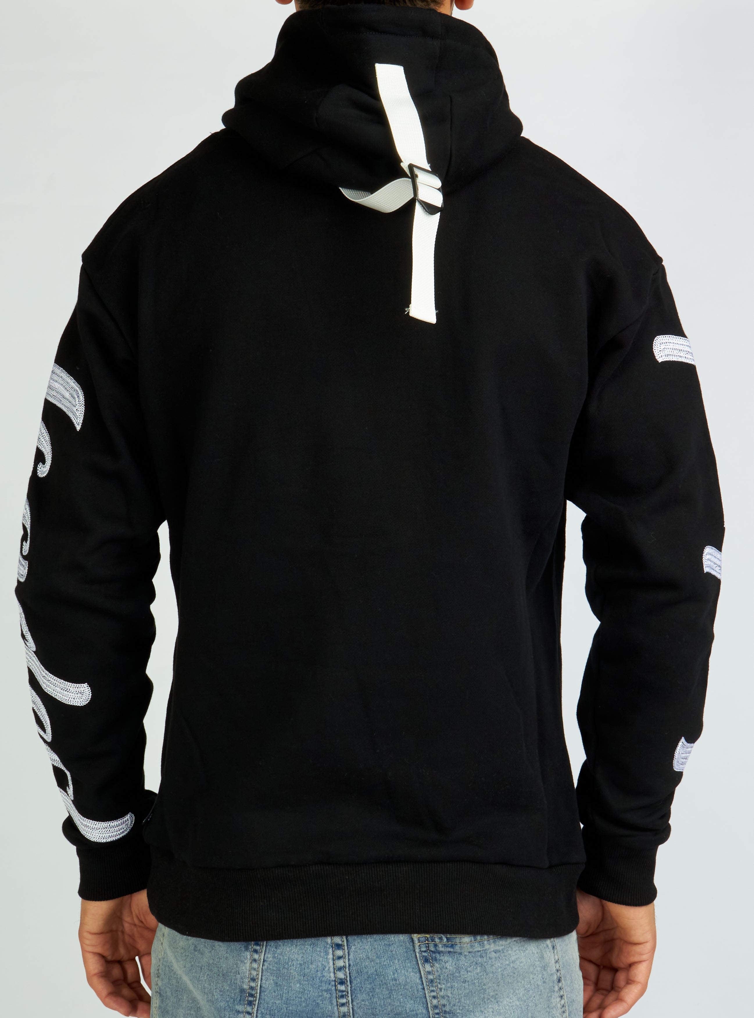 LNL Hoodie - Chain Stitch - Black and White - LLHCH51025502