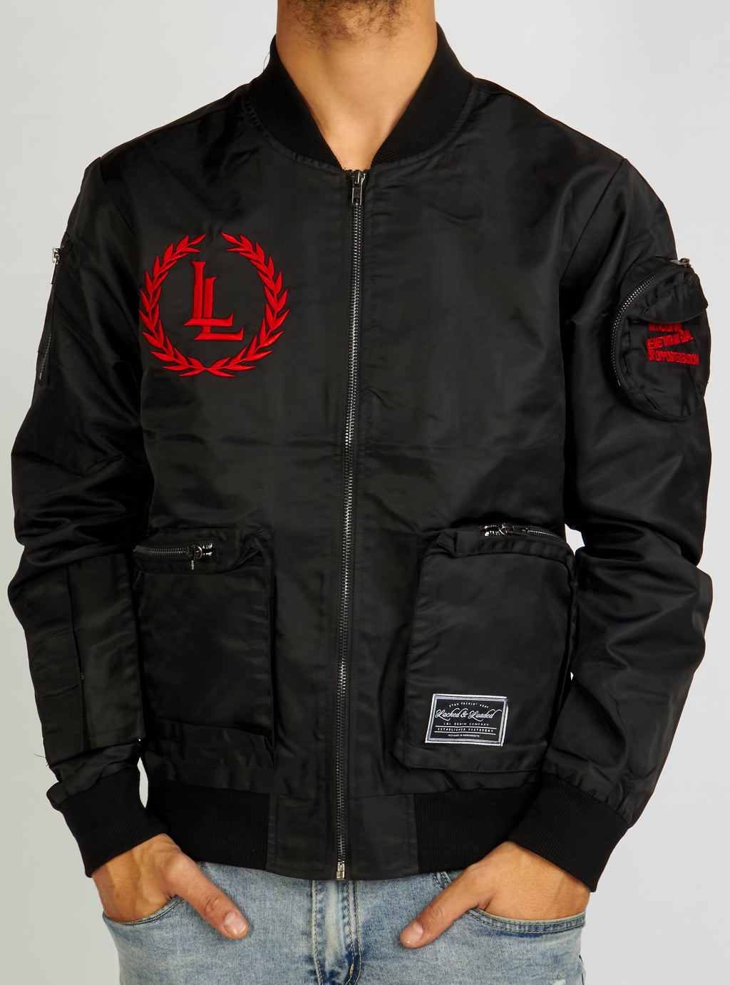 LNL Jacket - Bomber - Black and Red - LLJKT092501