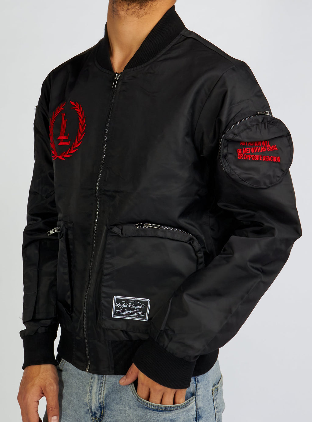 LNL Jacket - Bomber - Black and Red - LLJKT092501