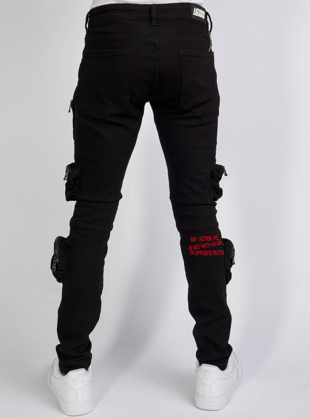 LNL Jeans - Crest Cargo - Black and Red - LLCD092501