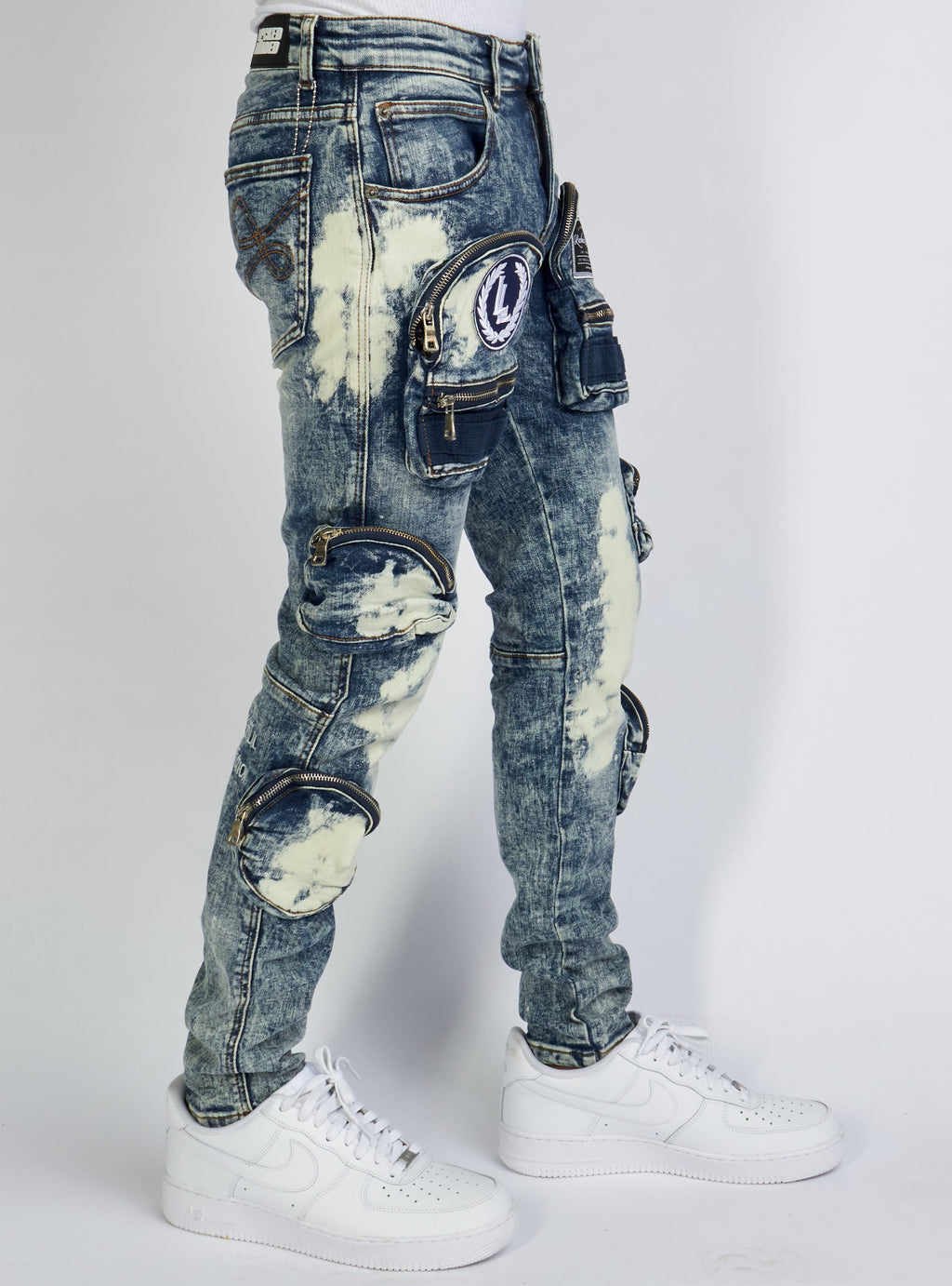 LNL Jeans - Crest Cargo - Bleached Navy - LLCD2001