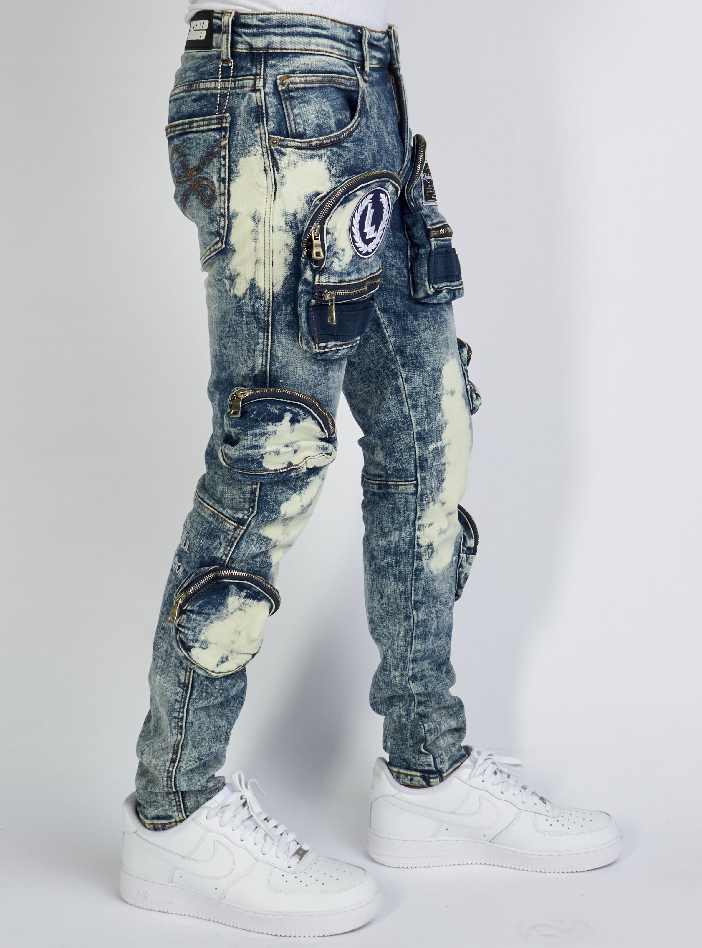 LNL Jeans - Crest Cargo - Bleached Navy - LLCD2001