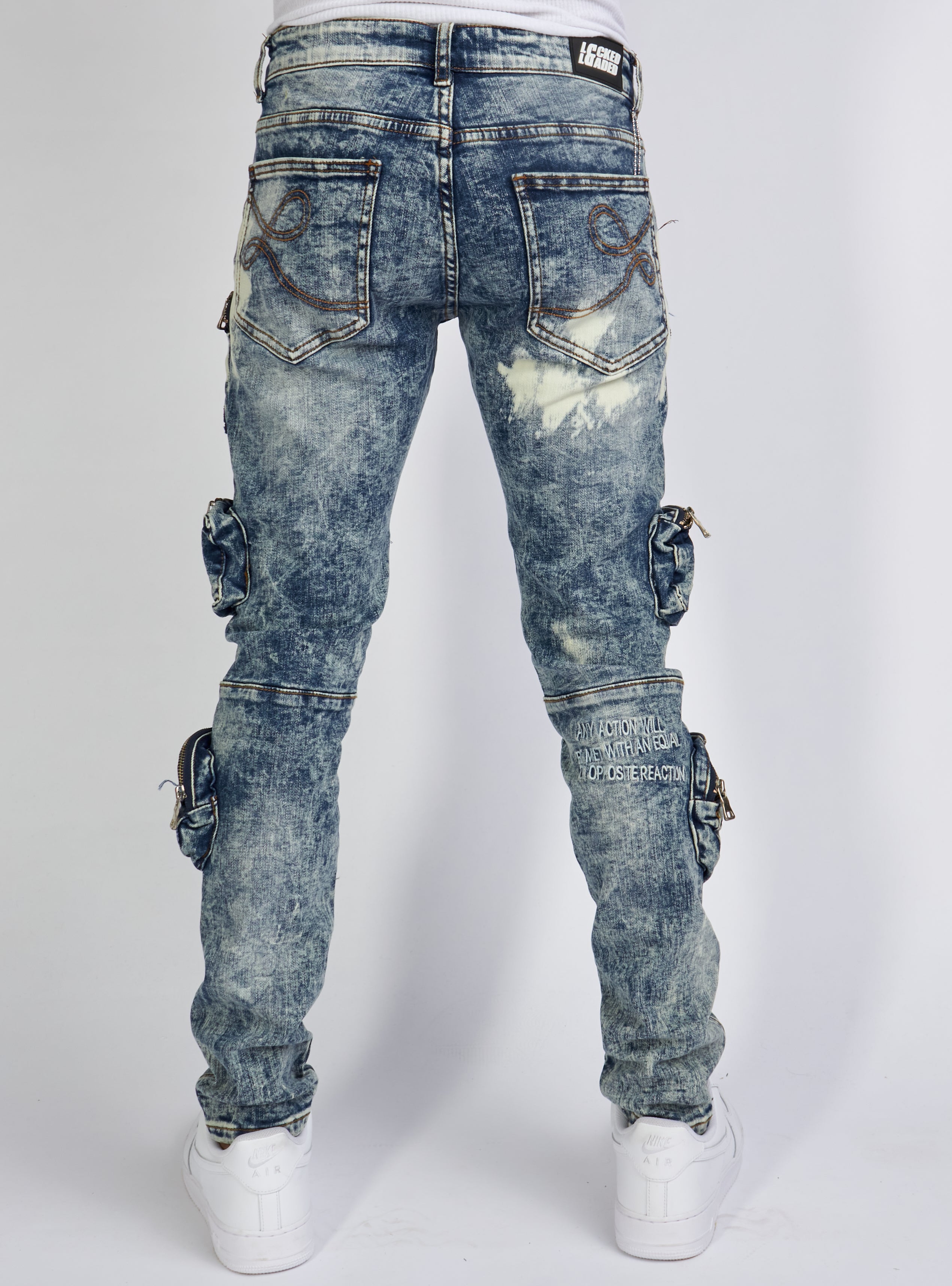 LNL Jeans - Crest Cargo - Bleached Navy - LLCD2001