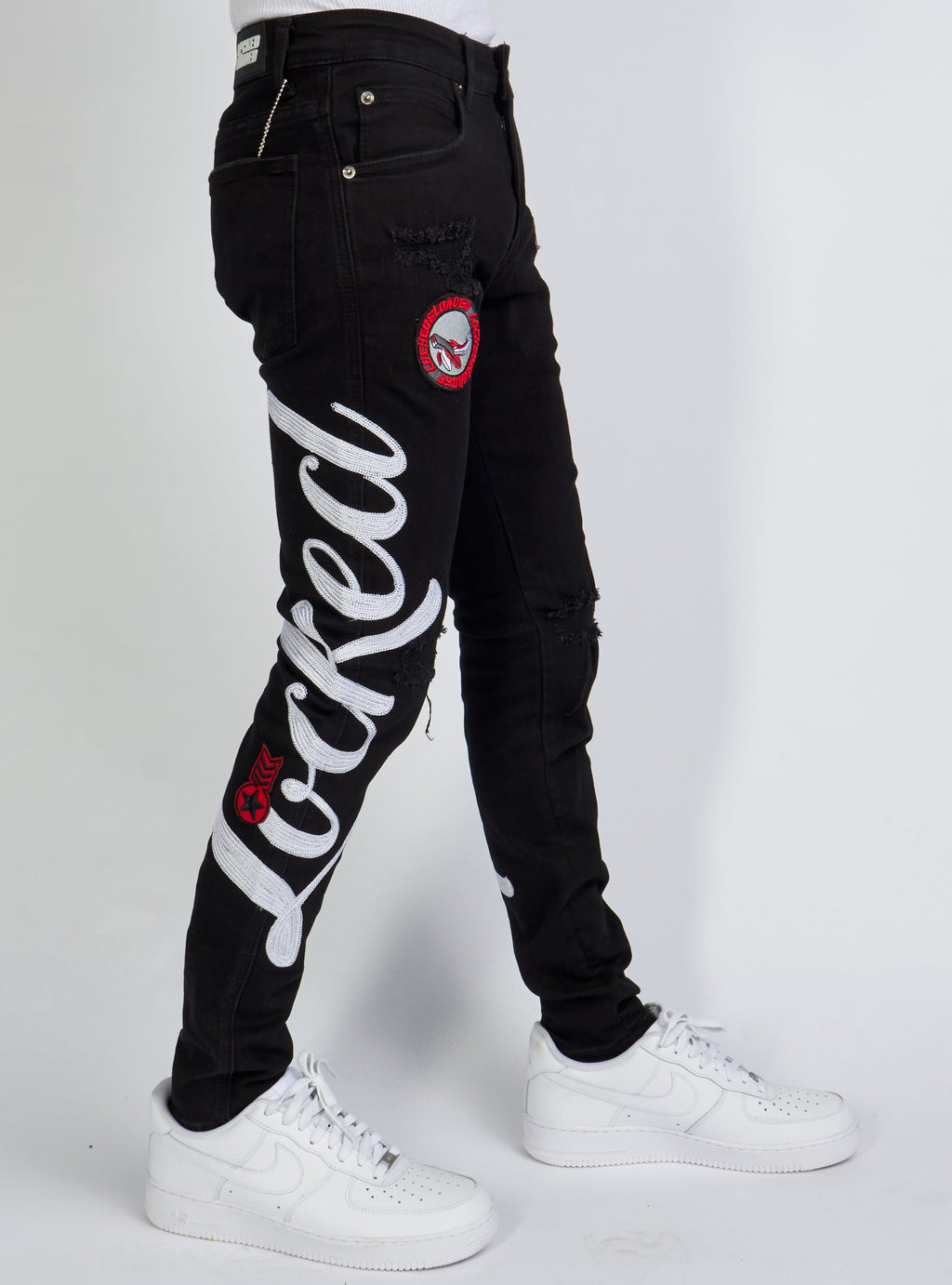 LNL Jeans - Chain Stitch - Black and White - LLCHSE1025250