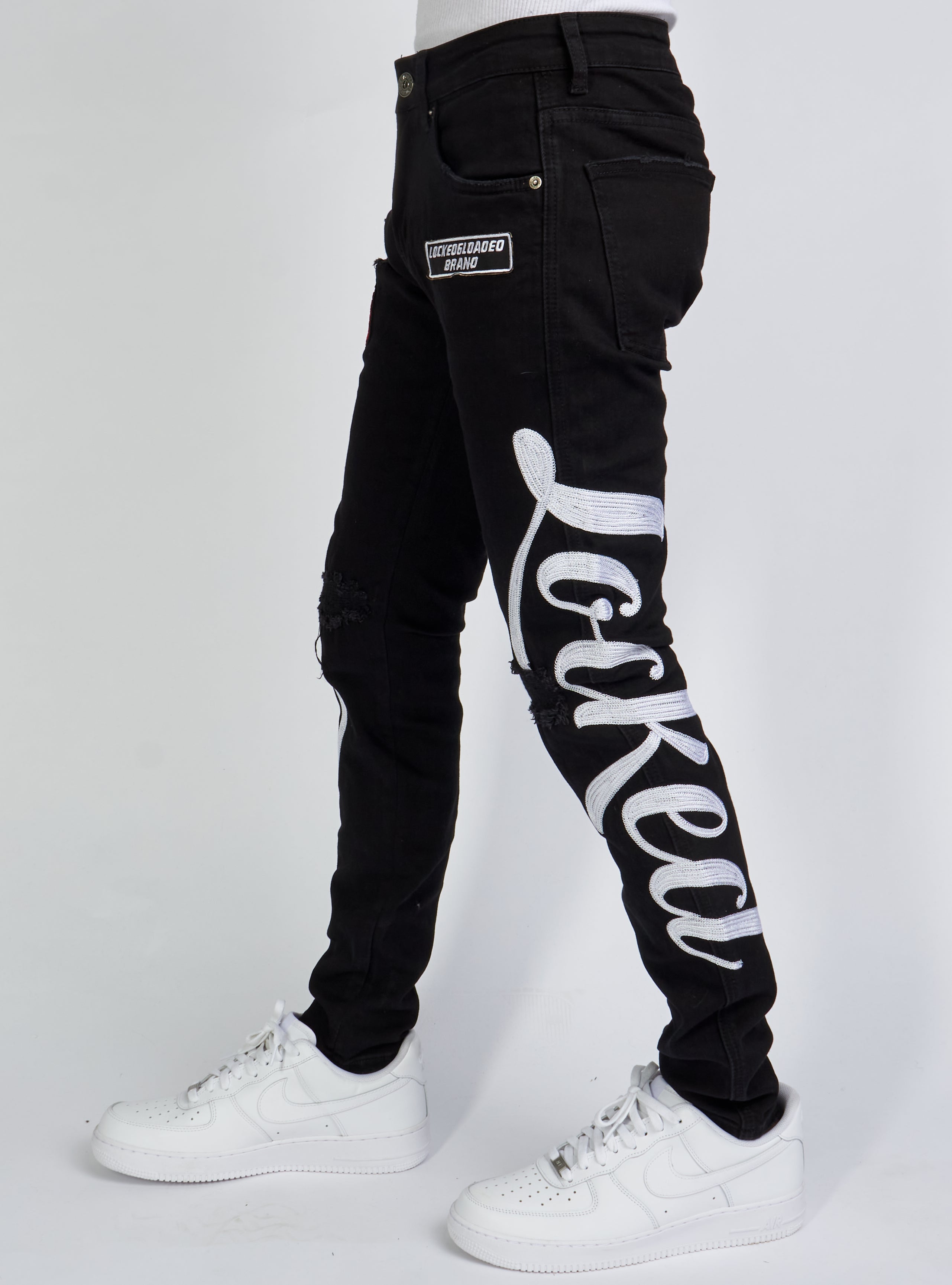 LNL Jeans - Chain Stitch - Black and White - LLCHSE1025250