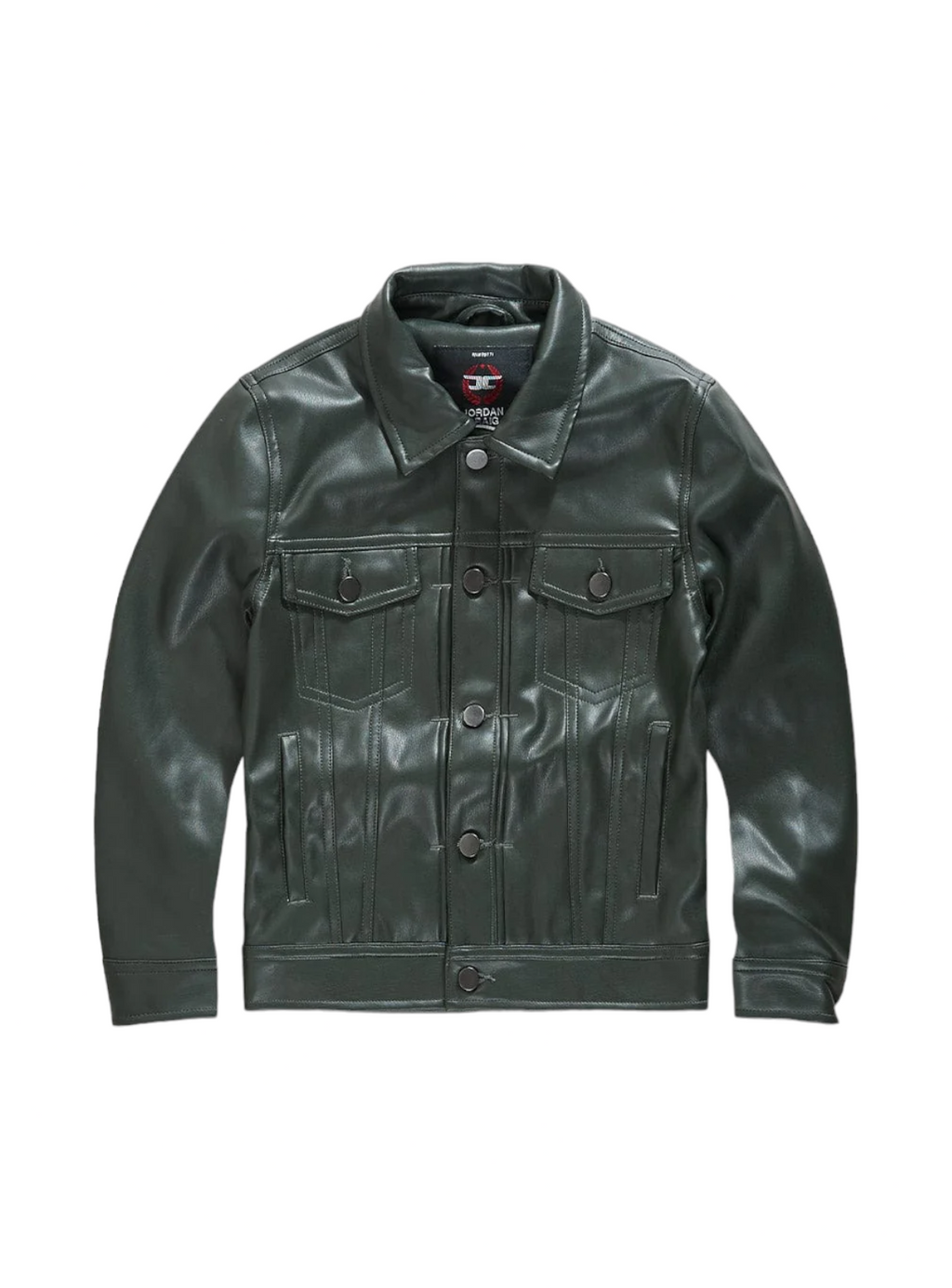 Jordan Craig Kids Leather Jacket - Thriller PU - Olive - JJ1121K