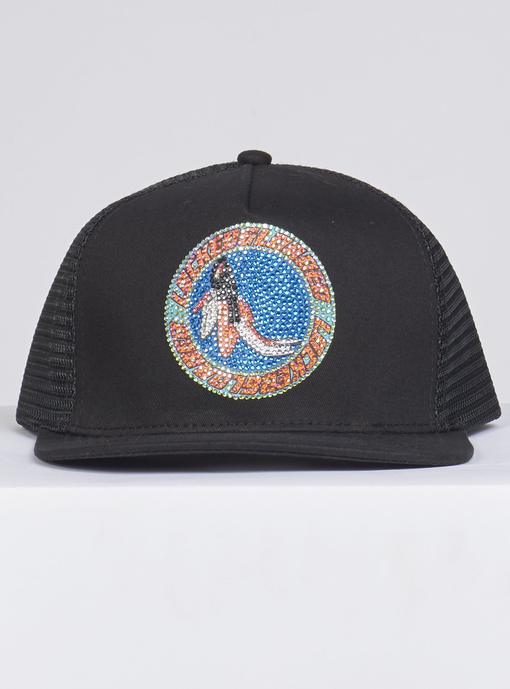 LNL Snapback - B. Clip - Aqua and Coral on Black - 104