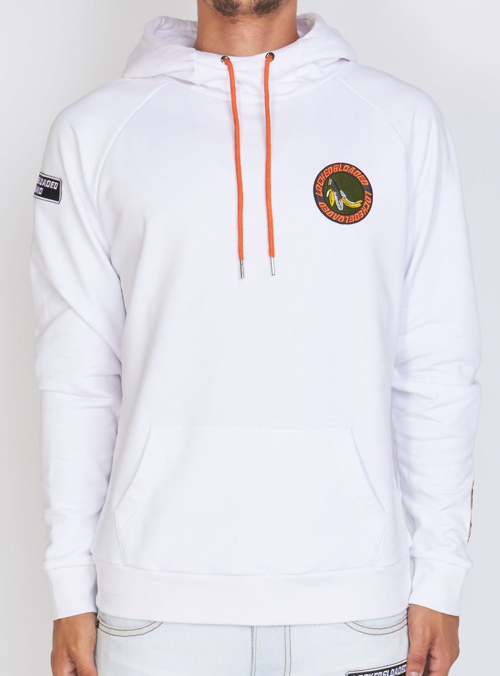 LNL Hoodie - B. Clip Pullover - White and Orange - LLRHCHSE1025301