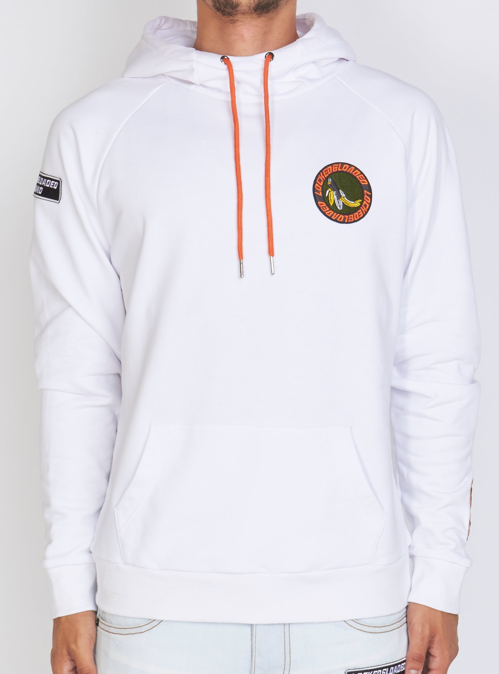 LNL Hoodie - B. Clip Pullover - White and Orange - LLRHCHSE1025301
