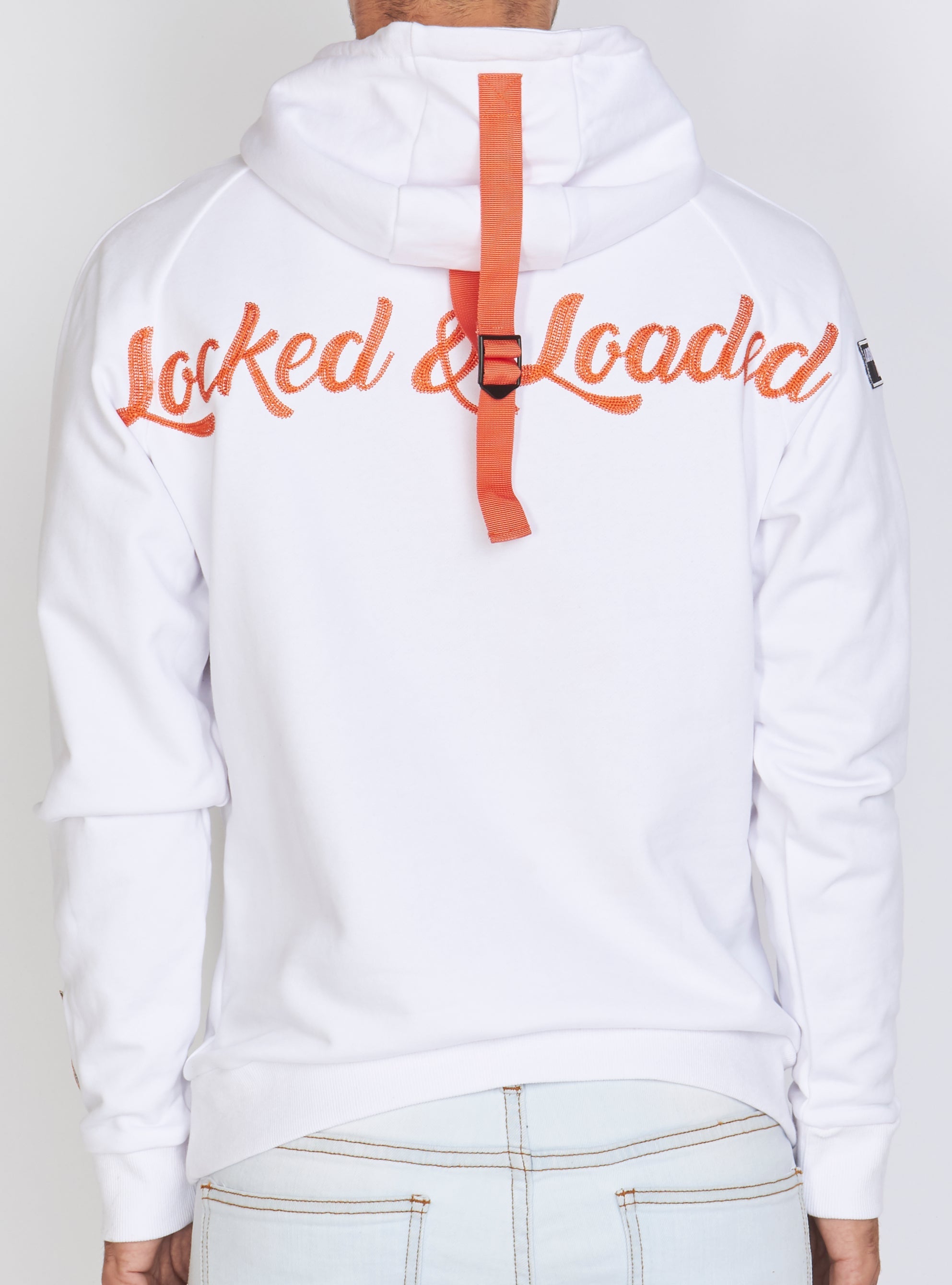 LNL Hoodie - B. Clip Pullover - White and Orange - LLRHCHSE1025301