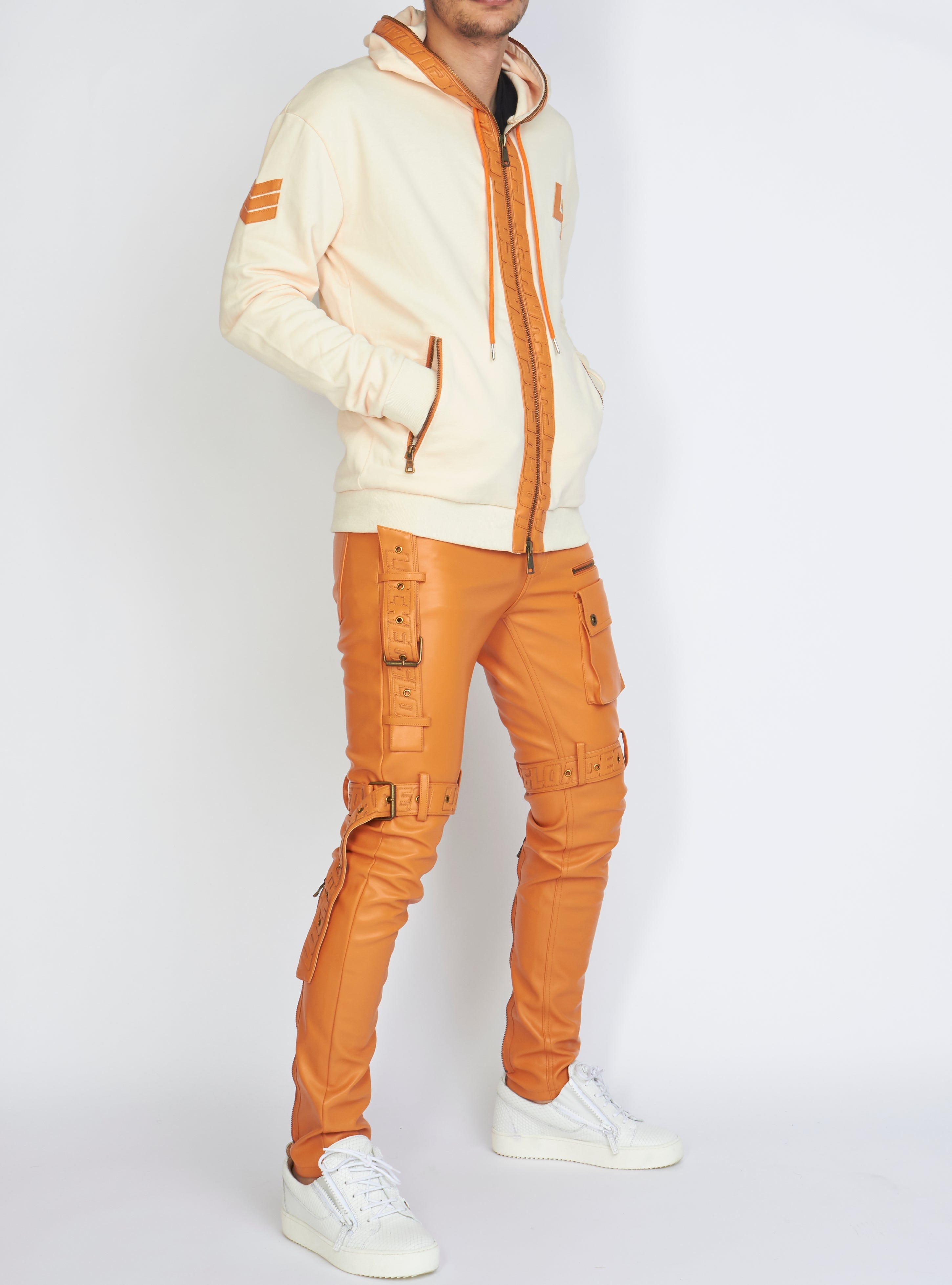 LNL Hoodie - Leather - Peach and Orange - LLFZ1025505