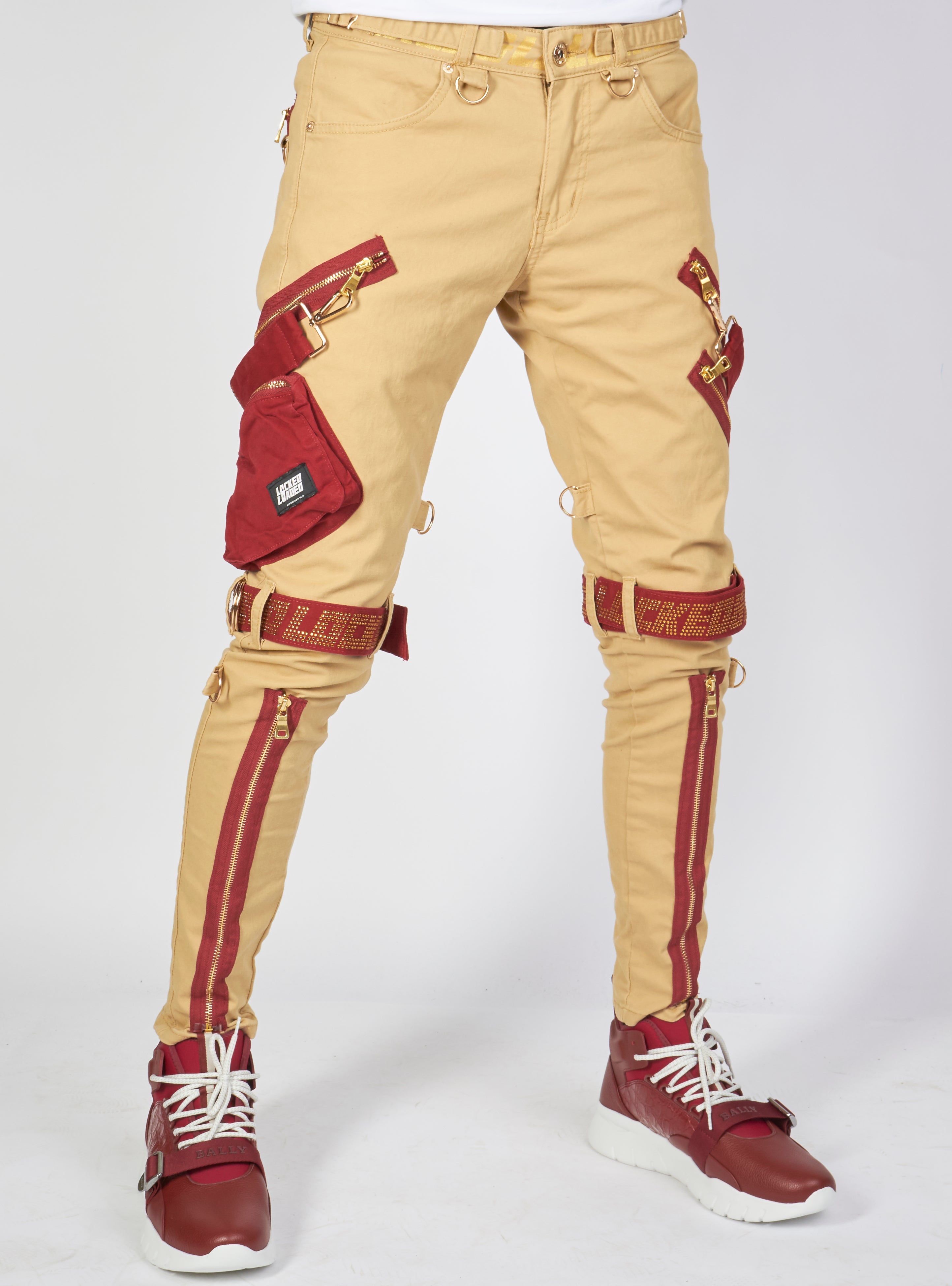 LNL Jeans - Straps and Stones - Wheat and Gold - LLTP107