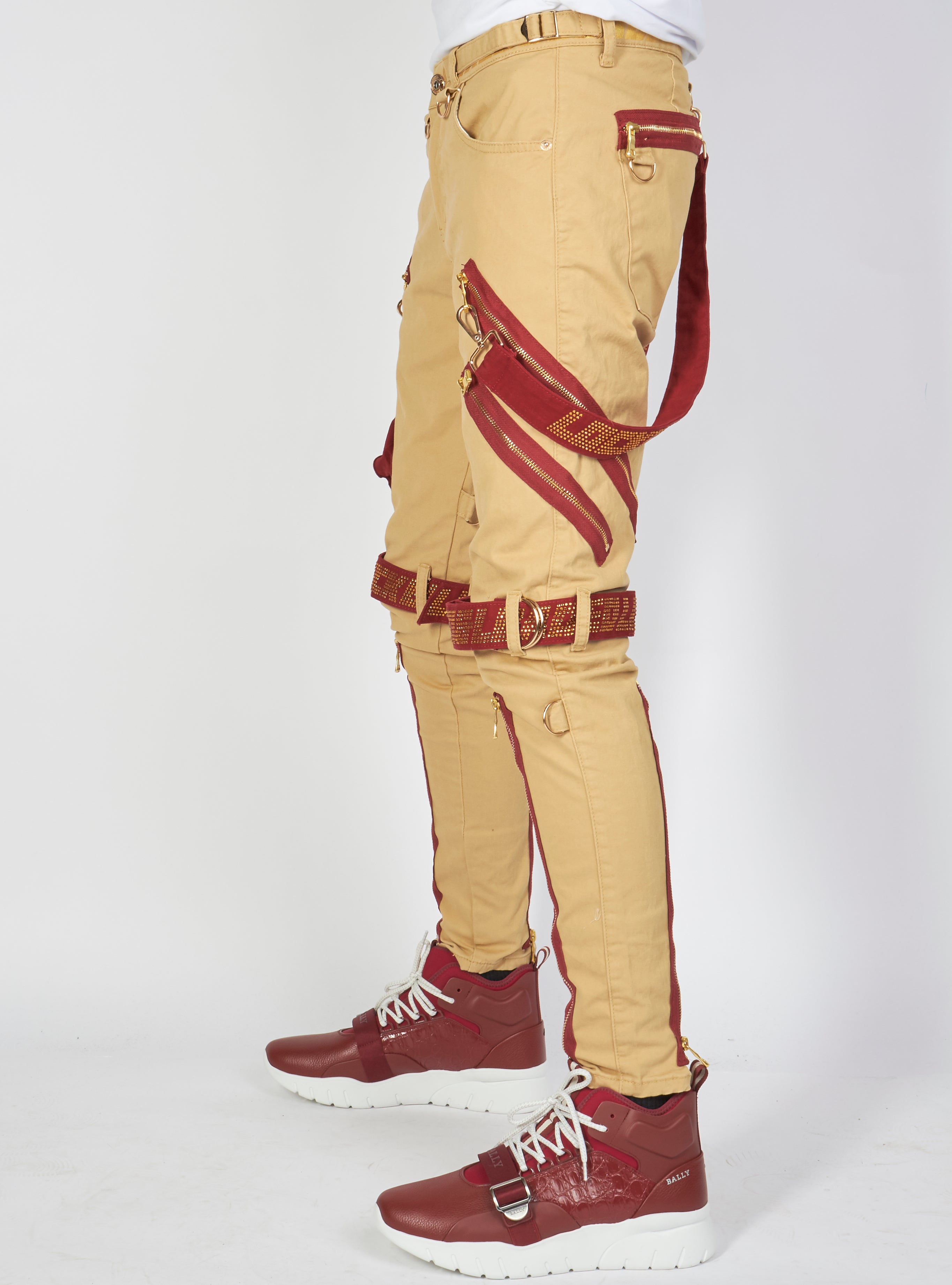 LNL Jeans - Straps and Stones - Wheat and Gold - LLTP107