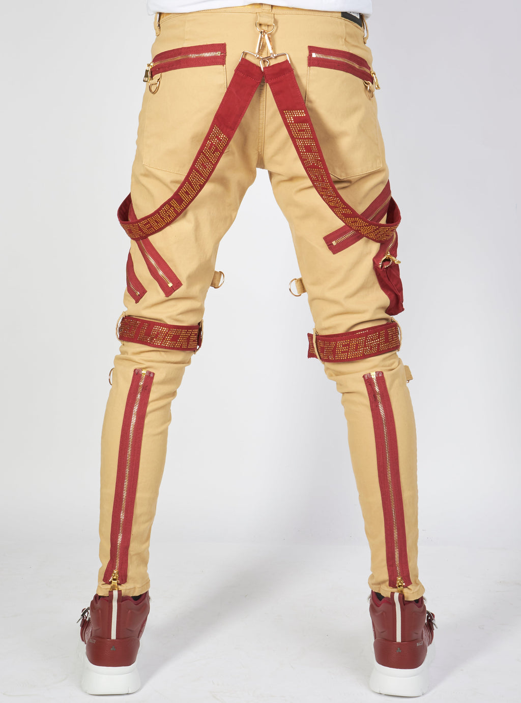 LNL Jeans - Straps and Stones - Wheat and Gold - LLTP107