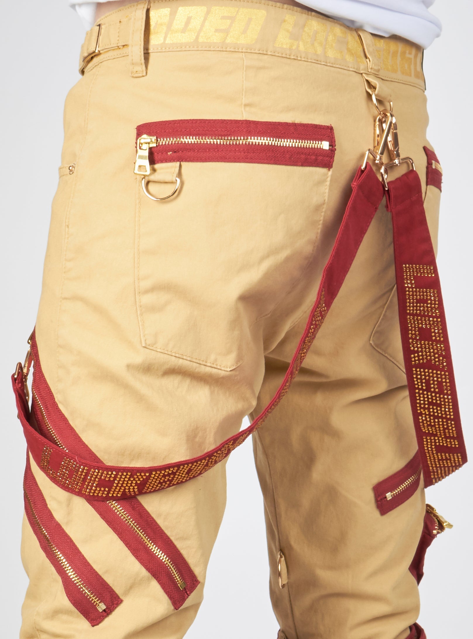 LNL Jeans - Straps and Stones - Wheat and Gold - LLTP107