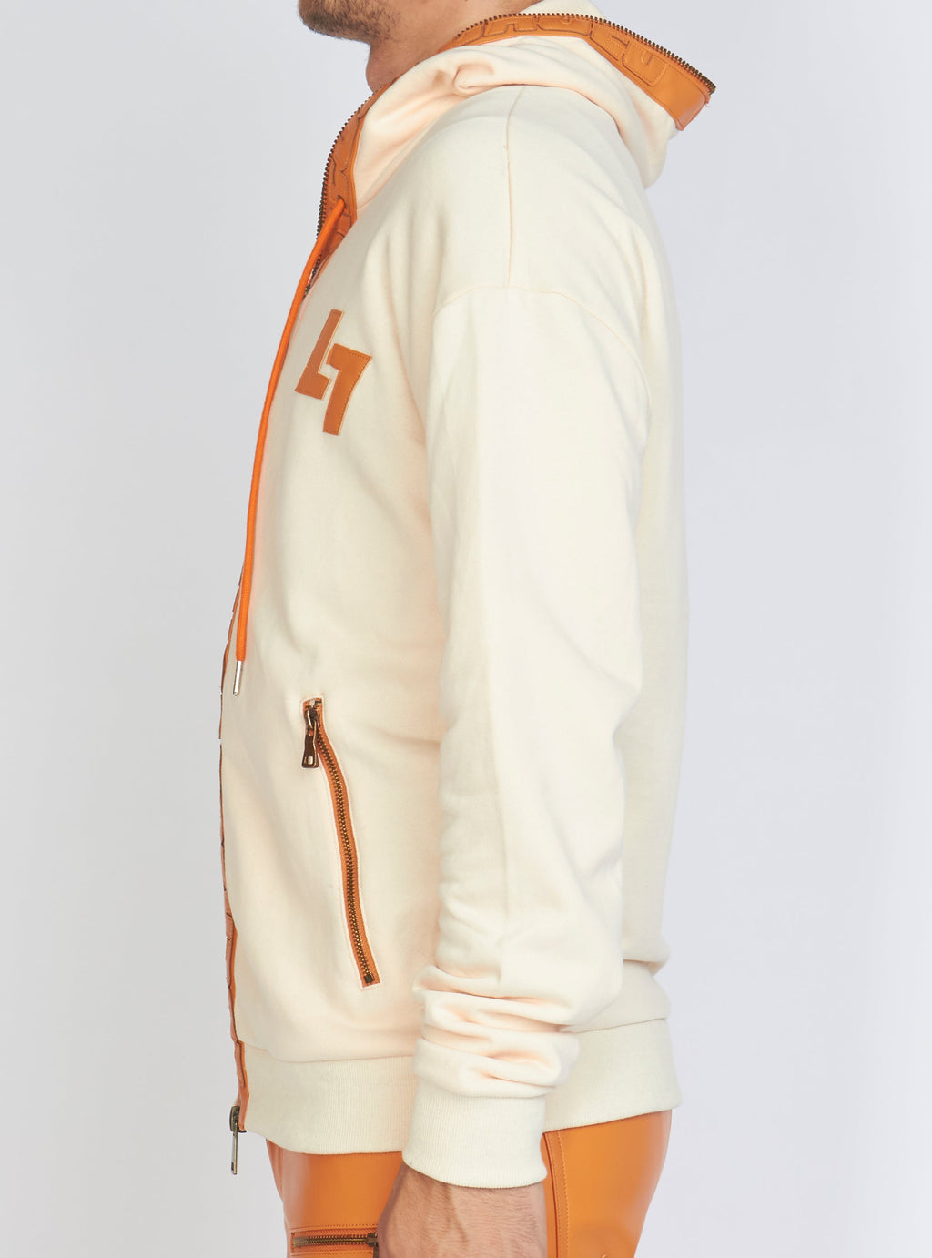 LNL Hoodie - Leather - Peach and Orange - LLFZ1025505