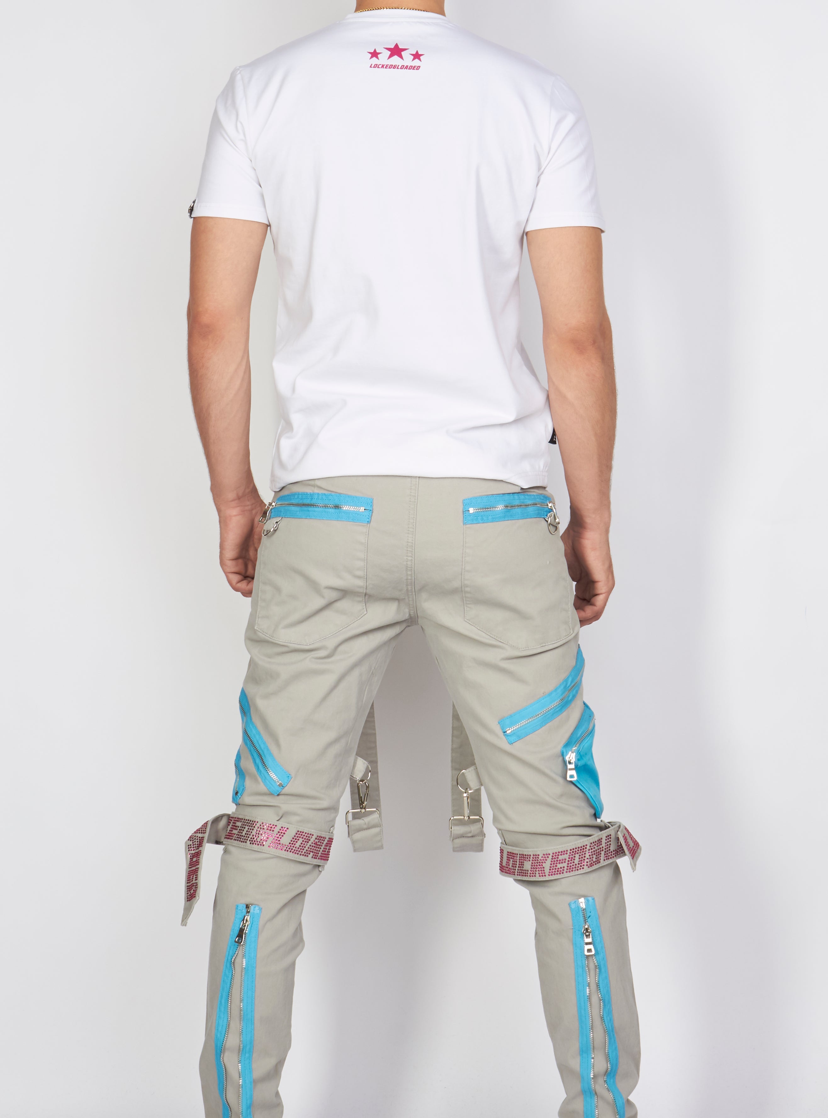 LNL T-Shirt - Target - White, Pink And Blue