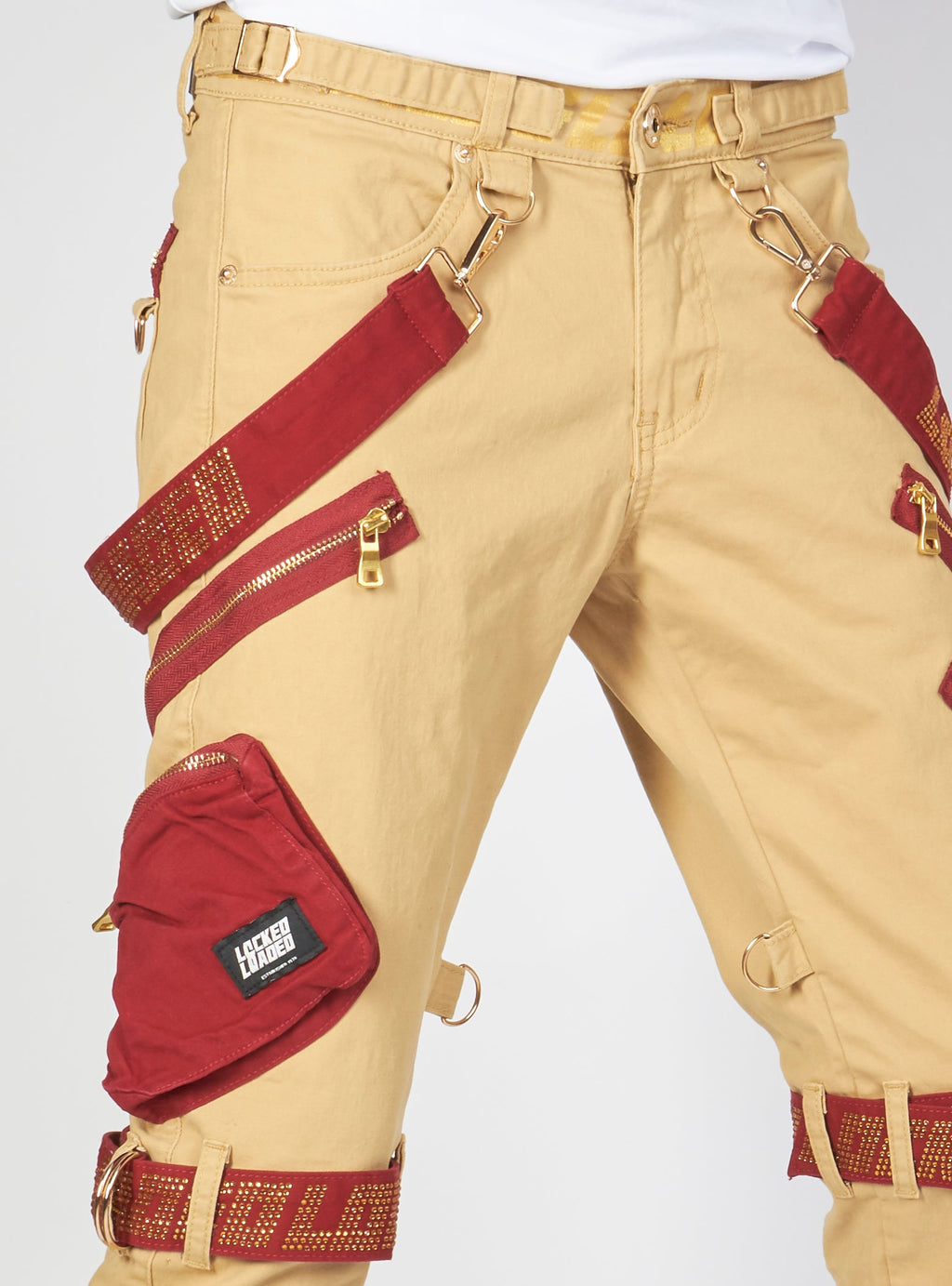 LNL Jeans - Straps and Stones - Wheat and Gold - LLTP107