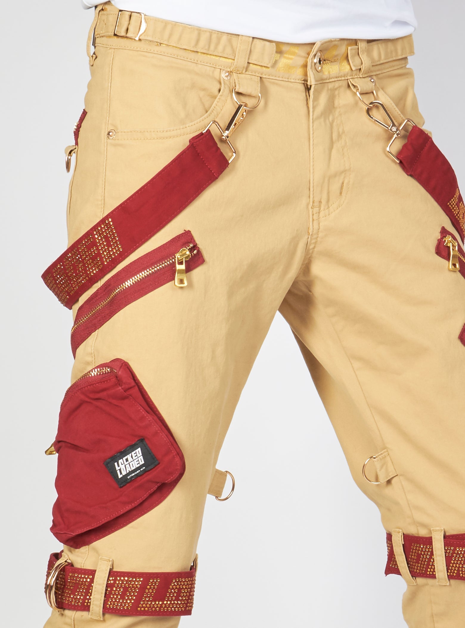 LNL Jeans - Straps and Stones - Wheat and Gold - LLTP107