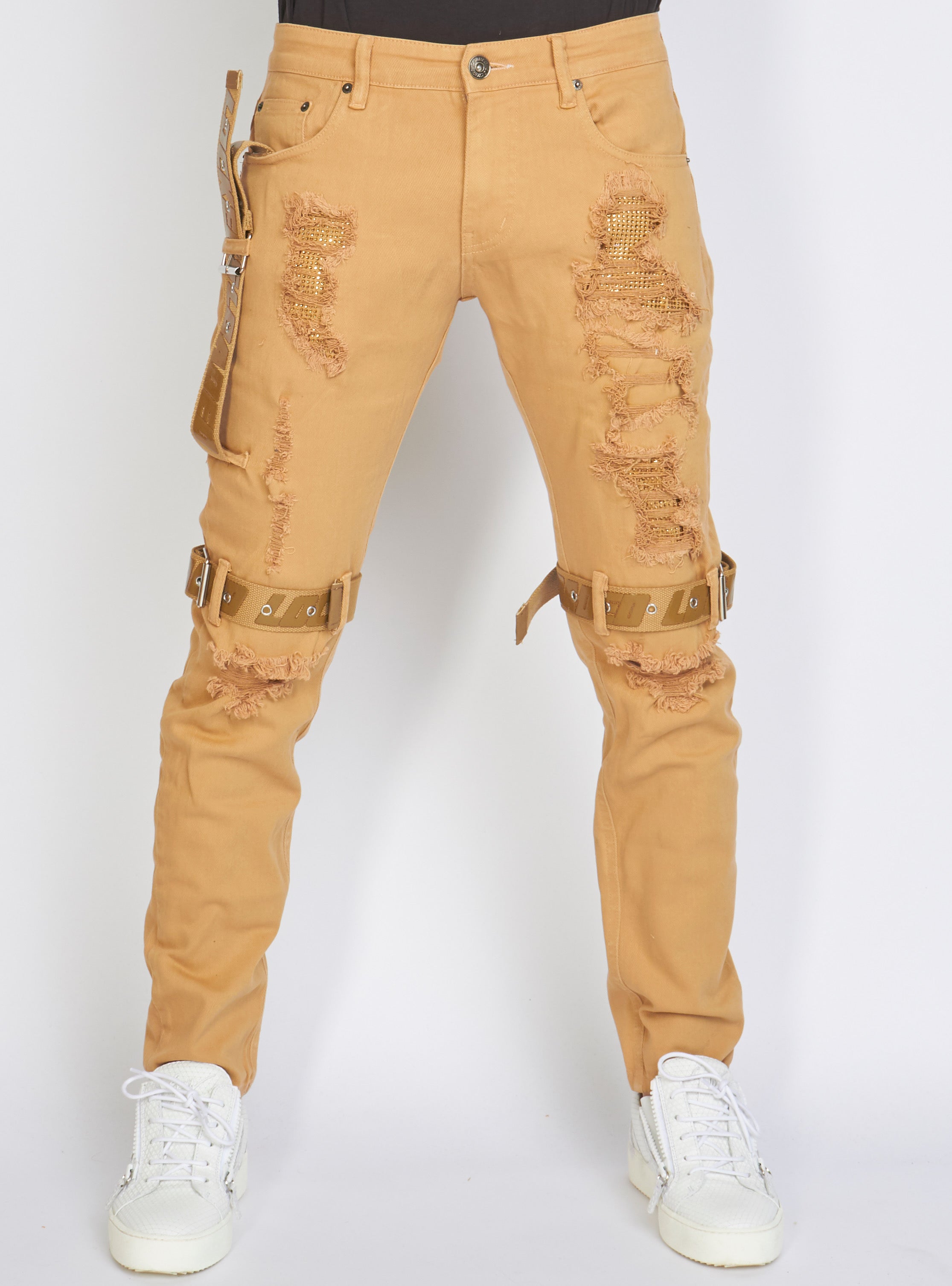 LNL Jeans - Straps - Khaki On Khaki - LLCDP0925564