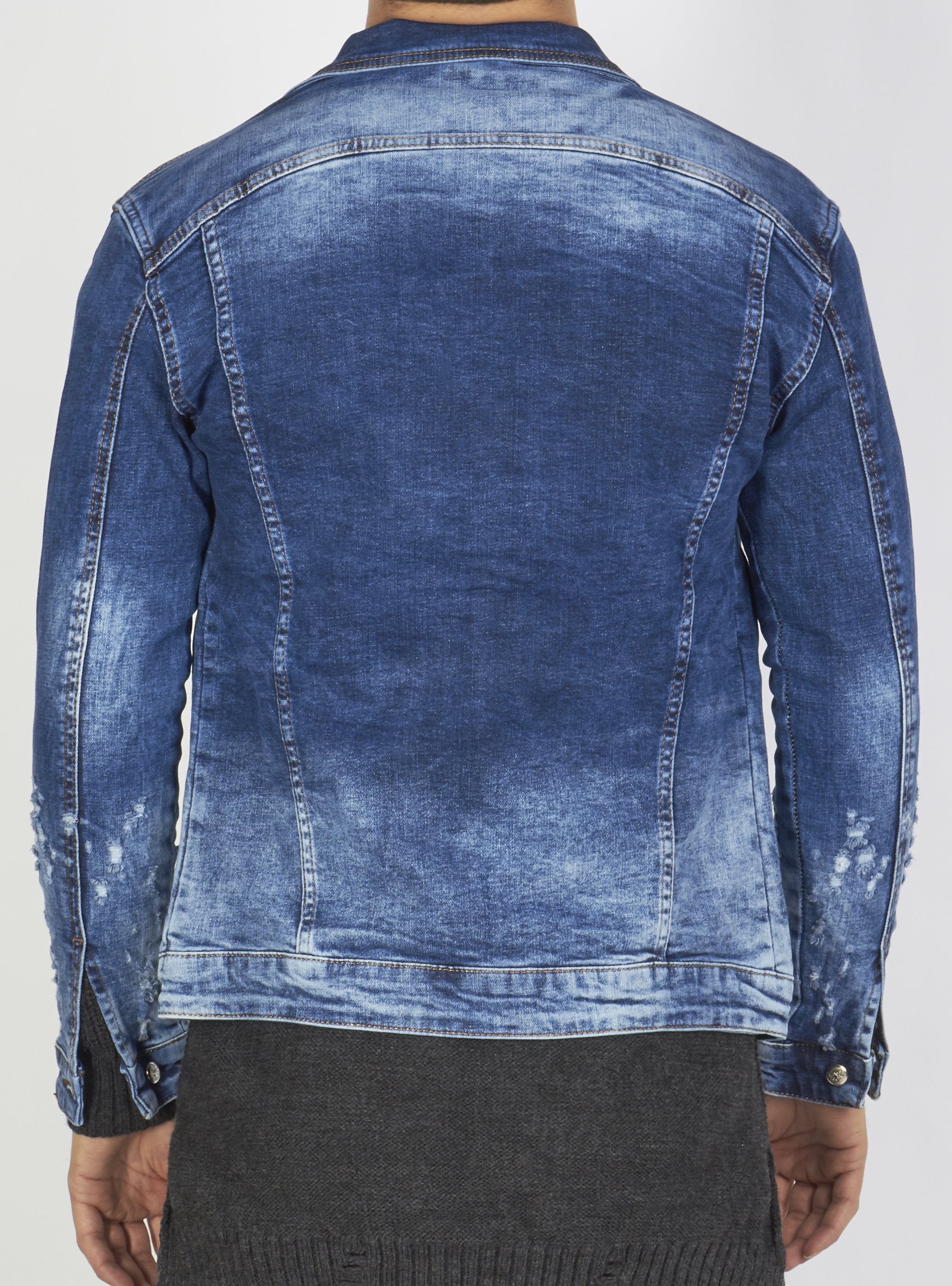 Buyer's Choice Denim Jacket - Leather - Blue - 2212-201-A35