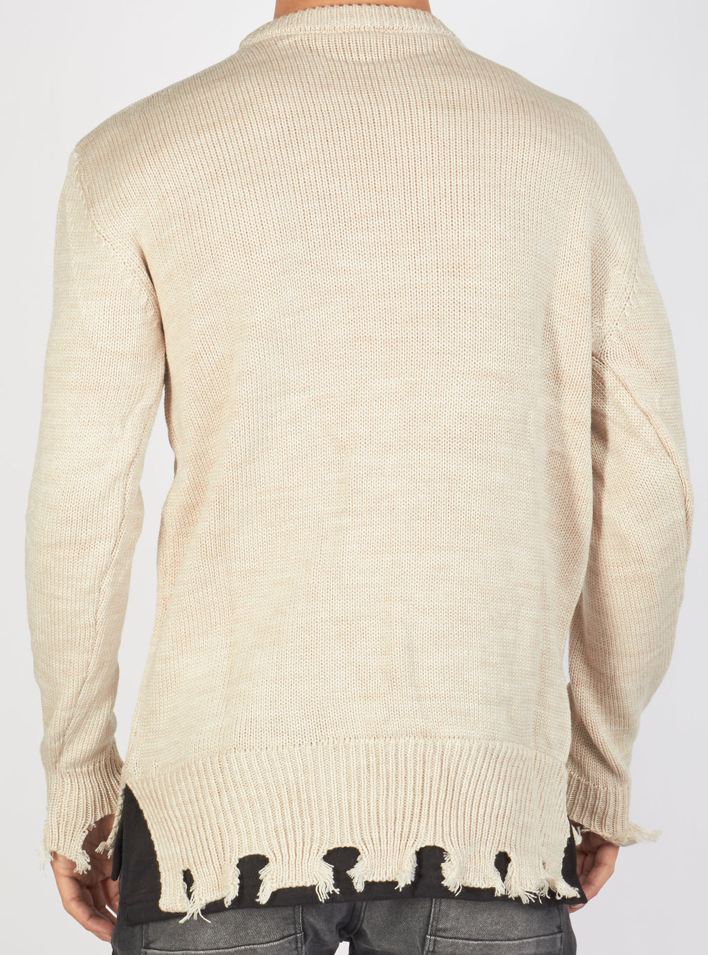 Buyer's Choice Sweater - Crew - Tan with Black - T3736
