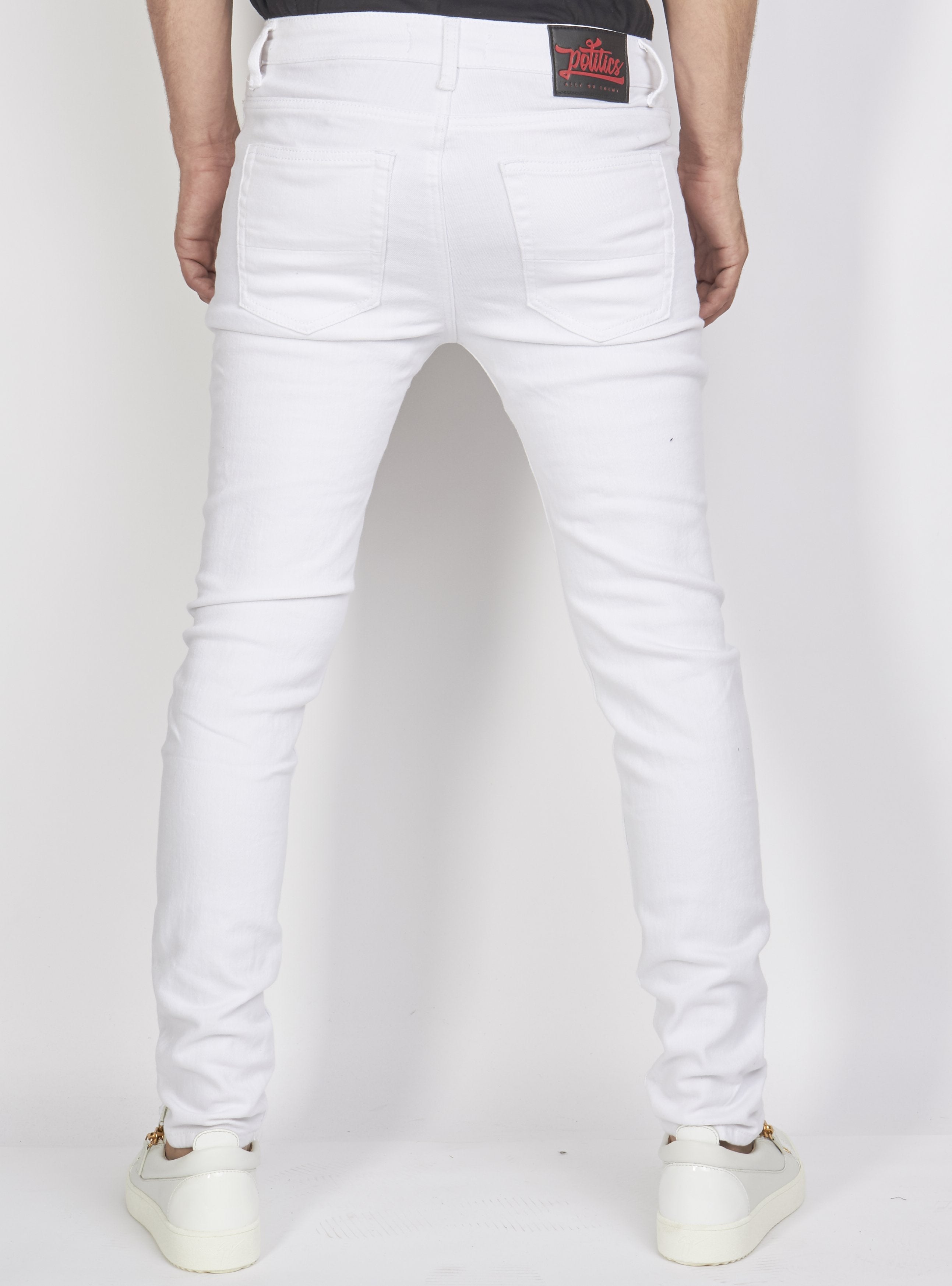 Politics Jeans - Distressed with Stones - White and Multi - PLTKS0521625