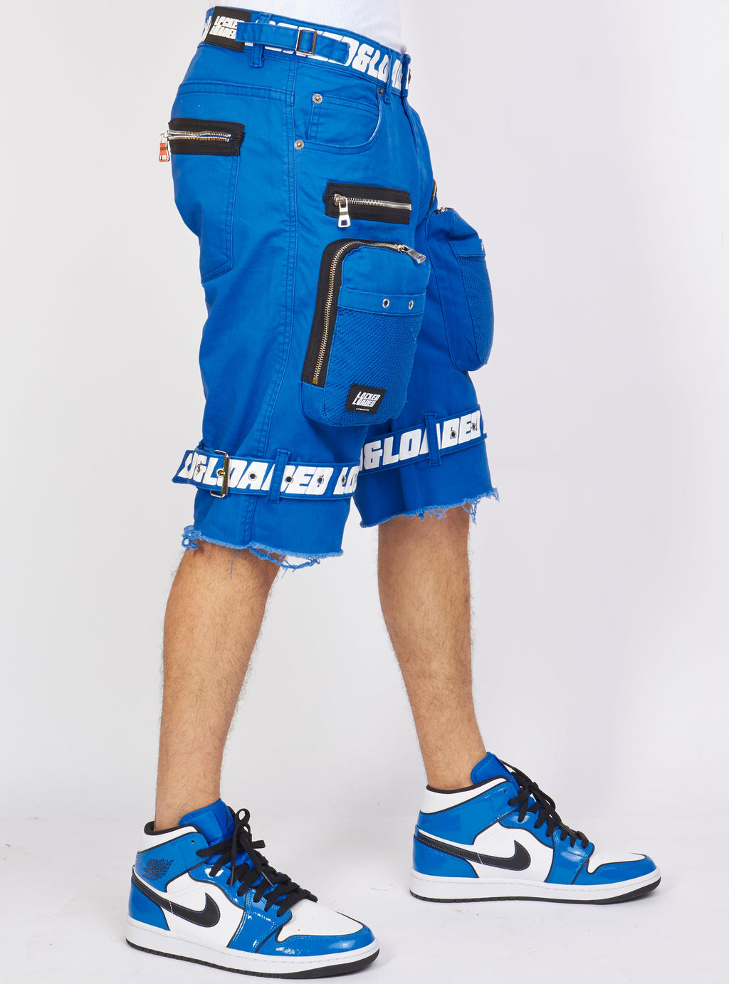 LNL Shorts - Strapped - Royal Blue with White - LDS421102