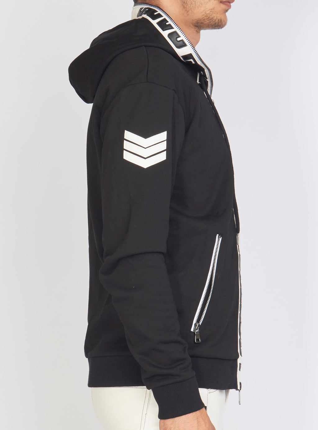 LNL Hoodie - Leather - Black and White - LLFZ1025501