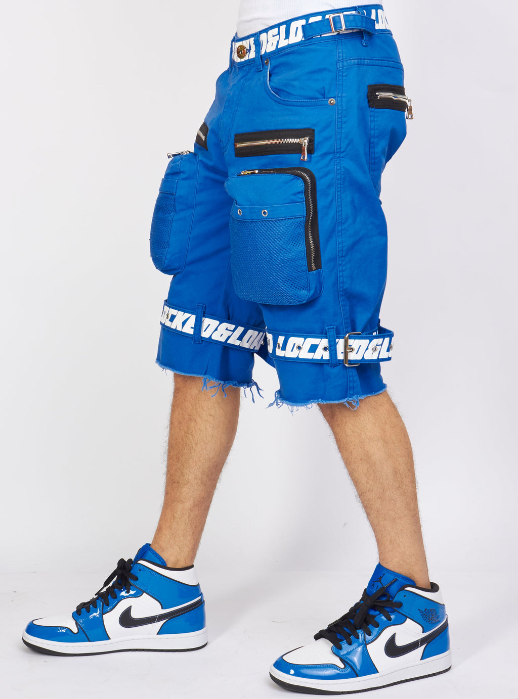 LNL Shorts - Strapped - Royal Blue with White - LDS421102