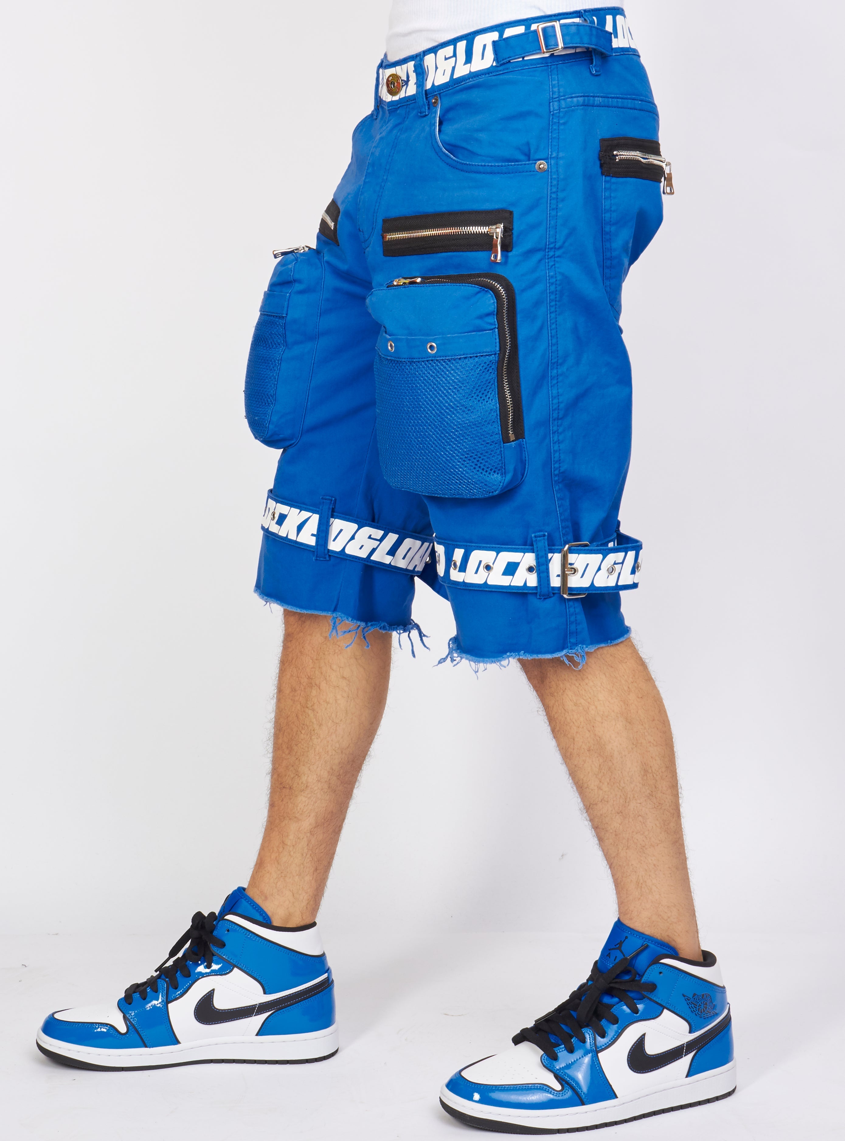 LNL Shorts - Strapped - Royal Blue with White - LDS421102