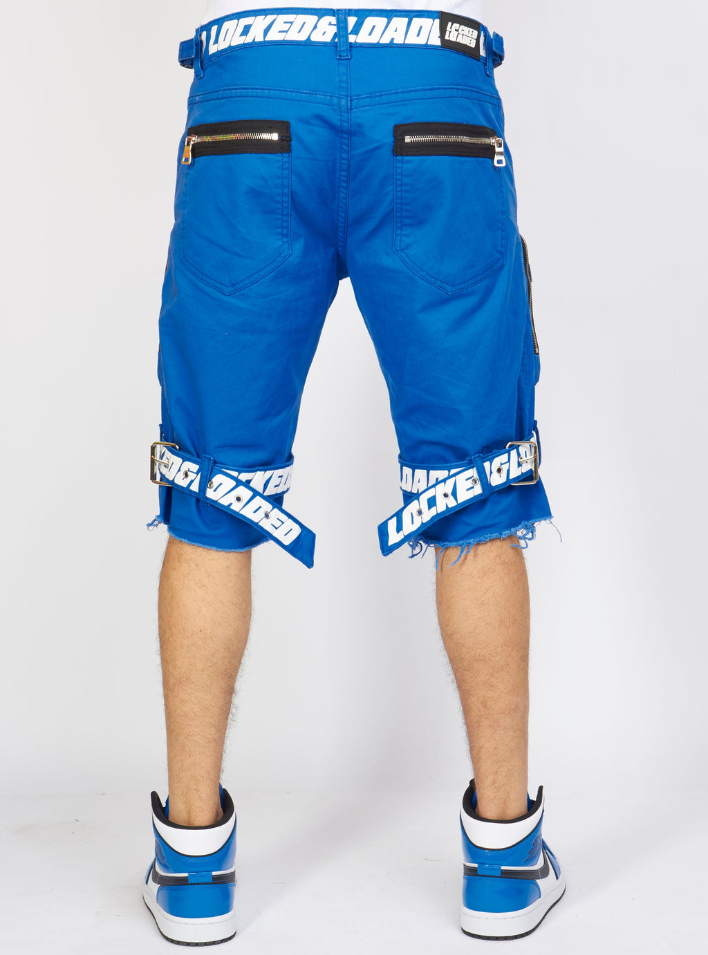 LNL Shorts - Strapped - Royal Blue with White - LDS421102