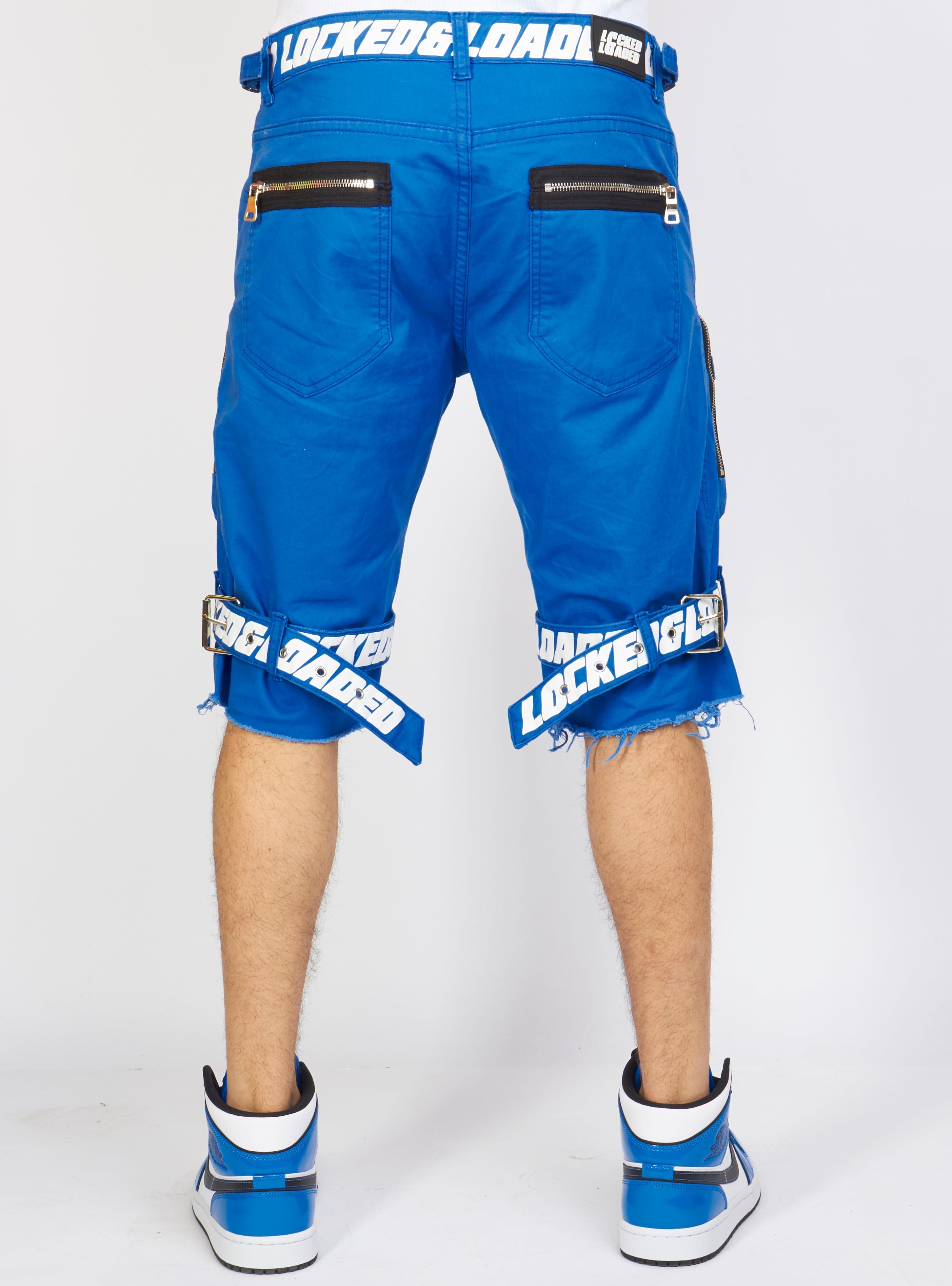 LNL Shorts - Strapped - Royal Blue with White - LDS421102