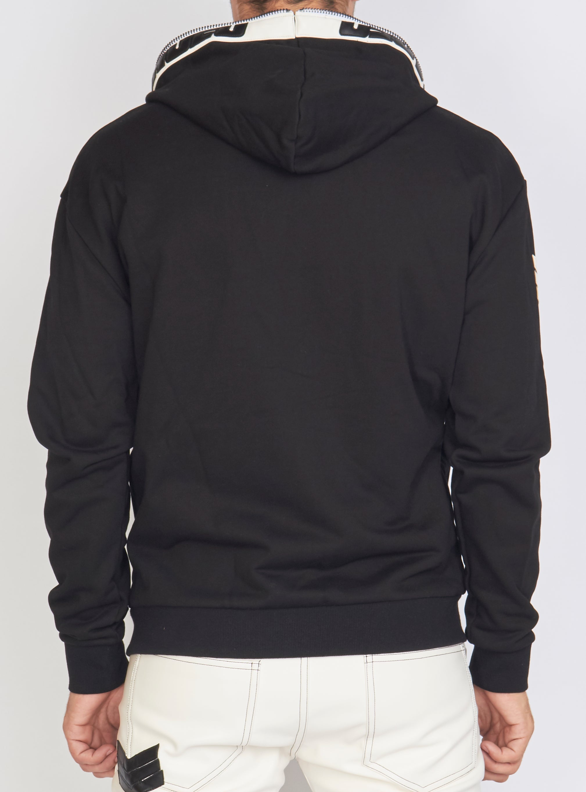 LNL Hoodie - Leather - Black and White - LLFZ1025501