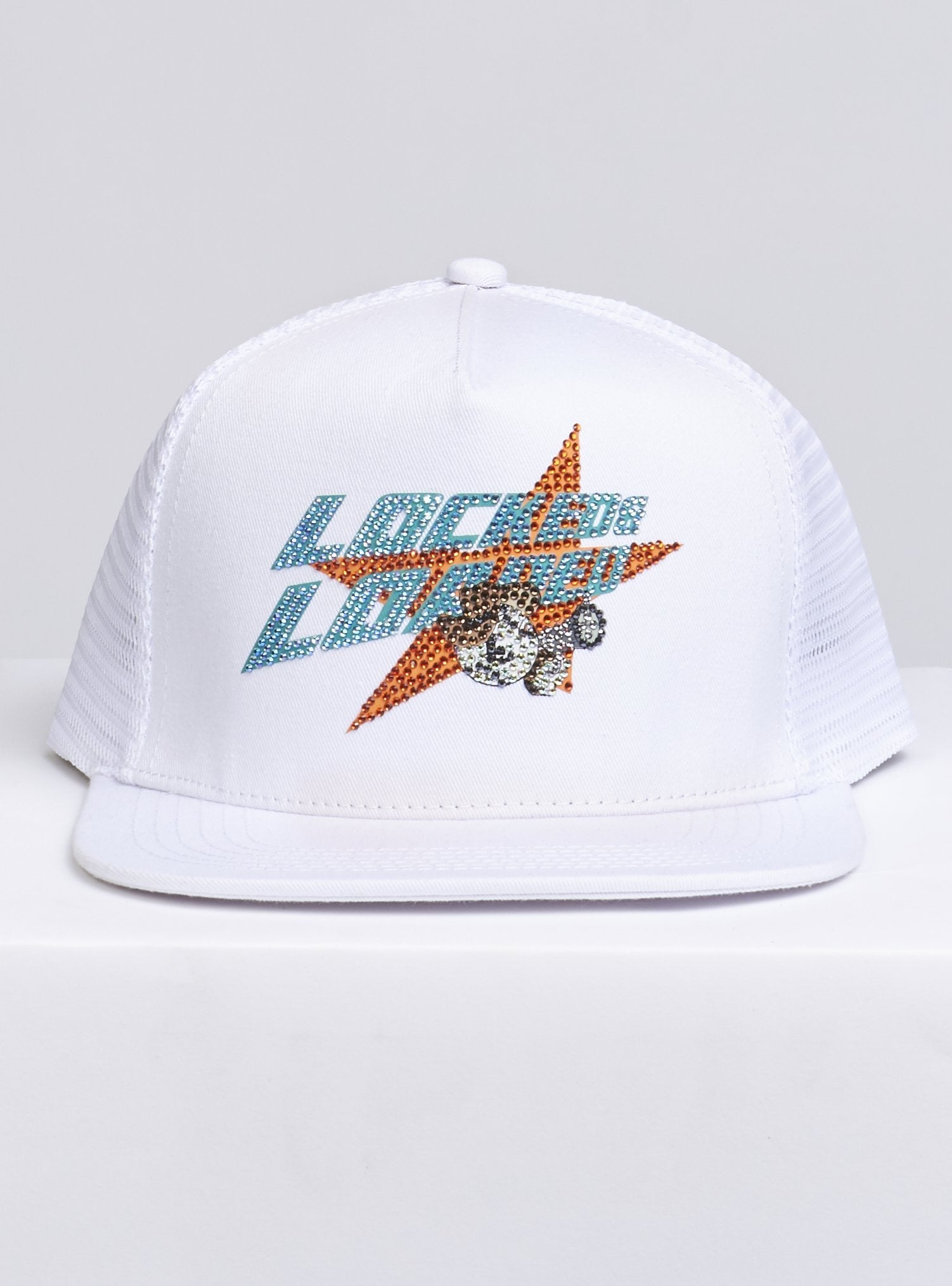 LNL Snapback - Heavy Hitta - Aqua and Coral on White - 205